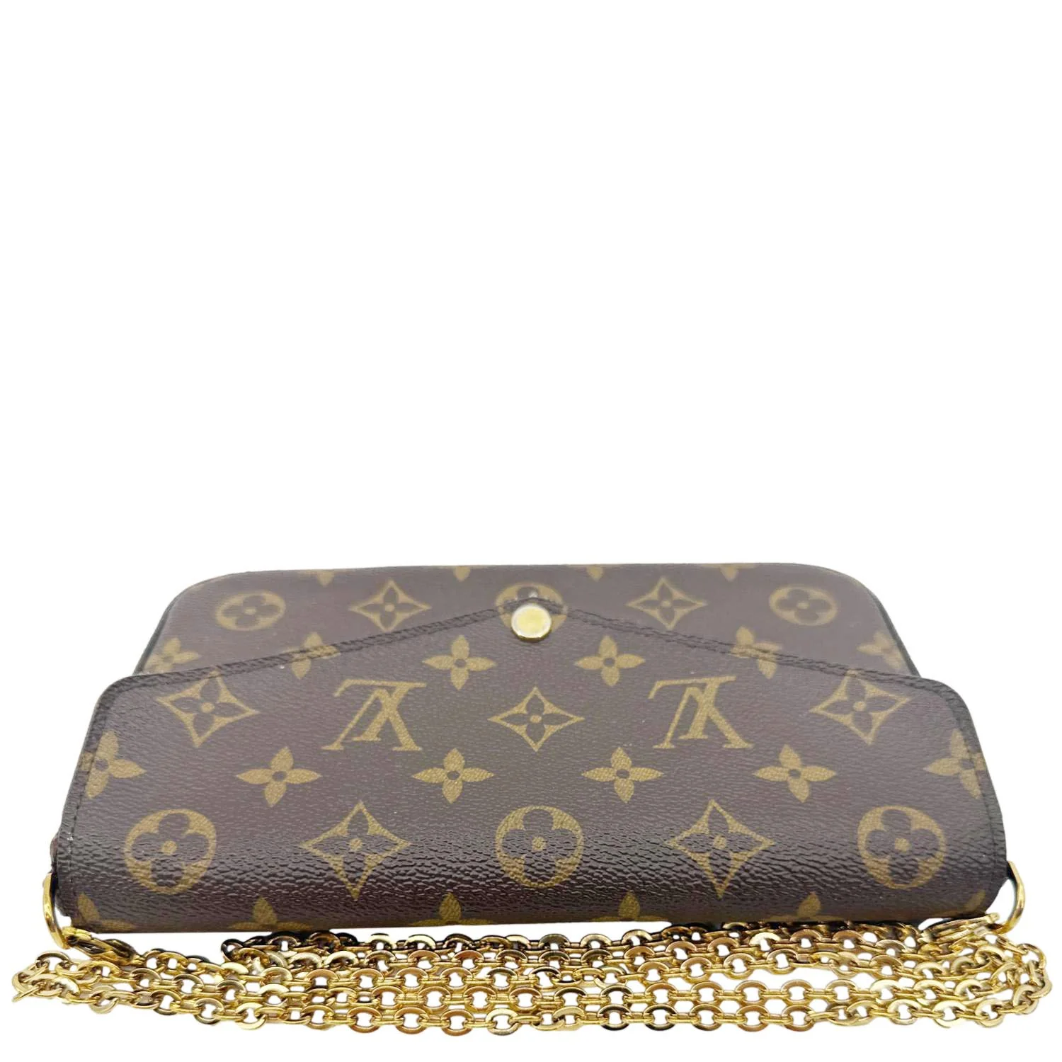 LOUIS VUITTON Felicie Pochette Monogram Canvas Crossbody Bag Brown - Image 6