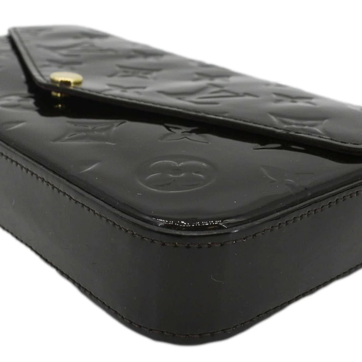 LOUIS VUITTON Felicie Pochette Monogram Vernis Crossbody Bag Amarante - Image 8