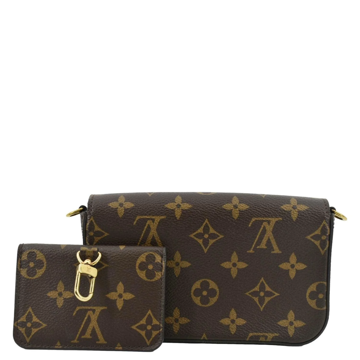 LOUIS VUITTON Felicie Strap & Go Pochette Monogram Canvas Crossbody Bag Khaki Green - Image 4