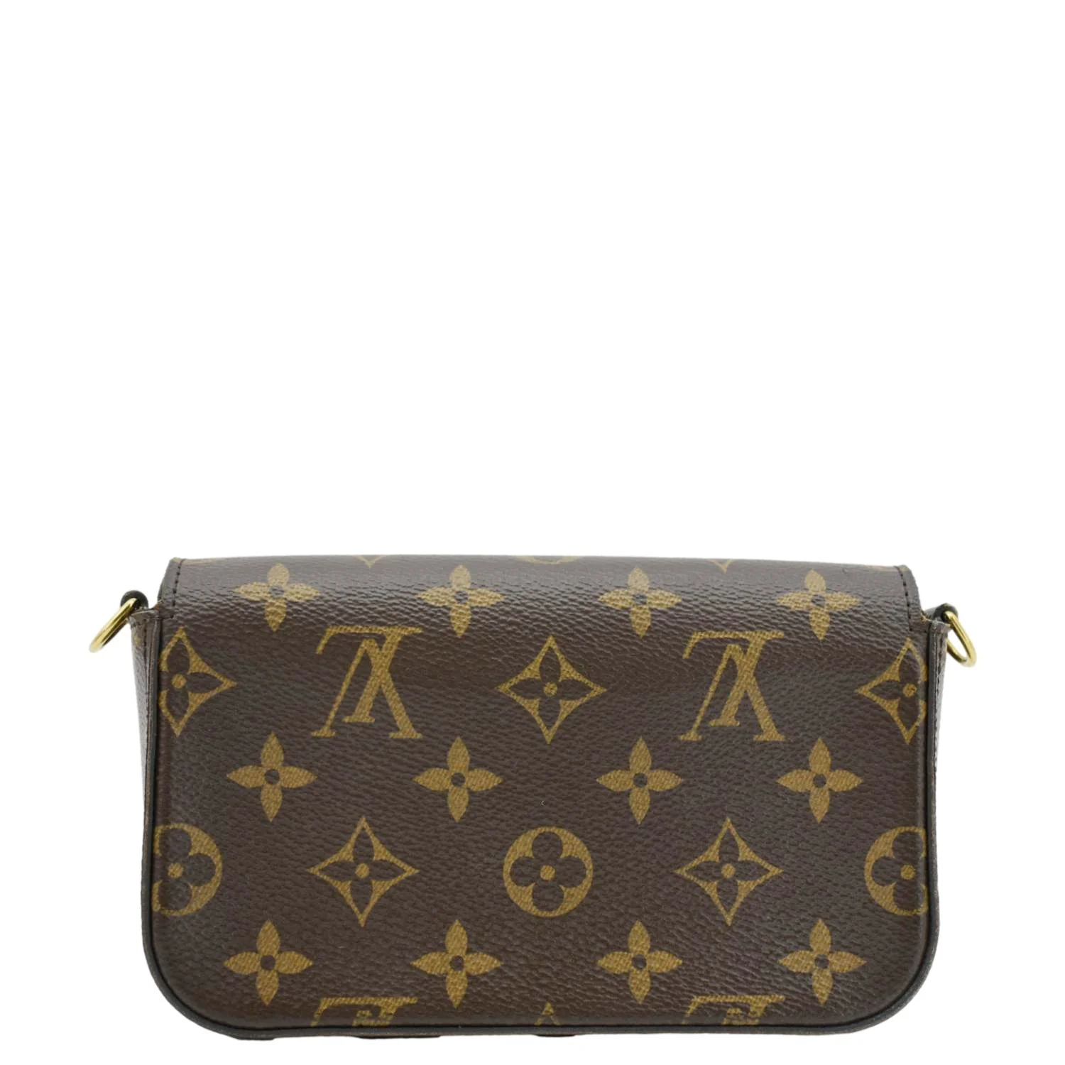 LOUIS VUITTON Felicie Strap & Go Pochette Monogram Canvas Crossbody Bag Brown - Image 5