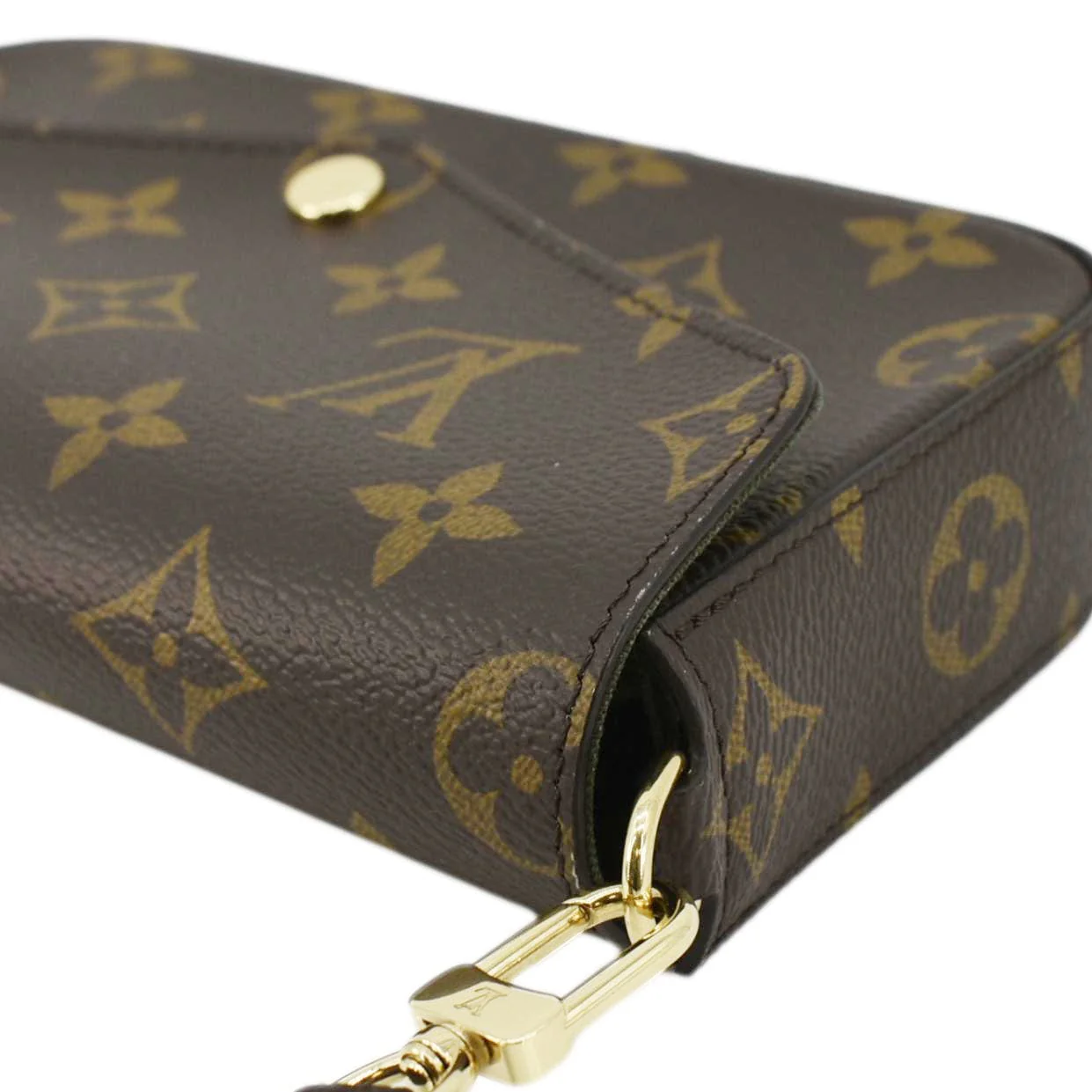 LOUIS VUITTON Felicie Strap & Go Monogram Canvas Crossbody Bag Brown - Image 7