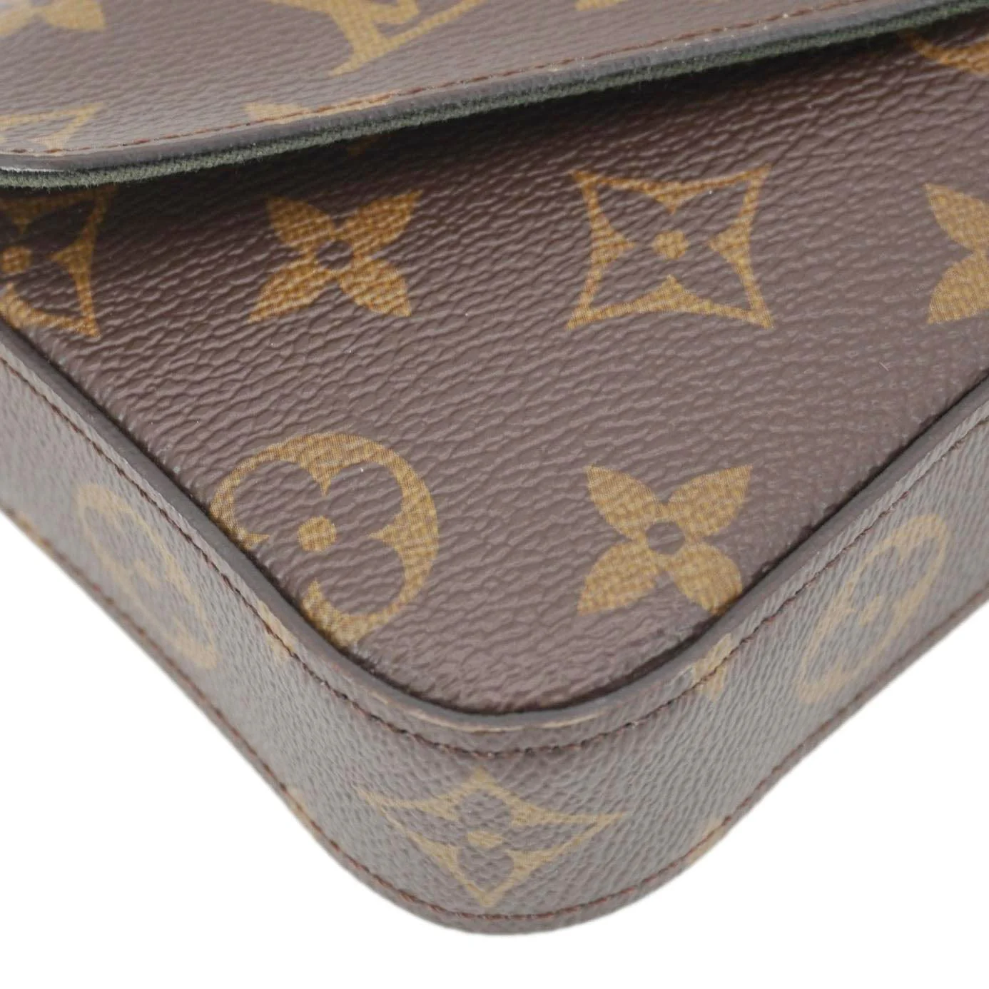 LOUIS VUITTON Felicie Strap & Go Monogram Canvas Crossbody Bag Brown - Image 9