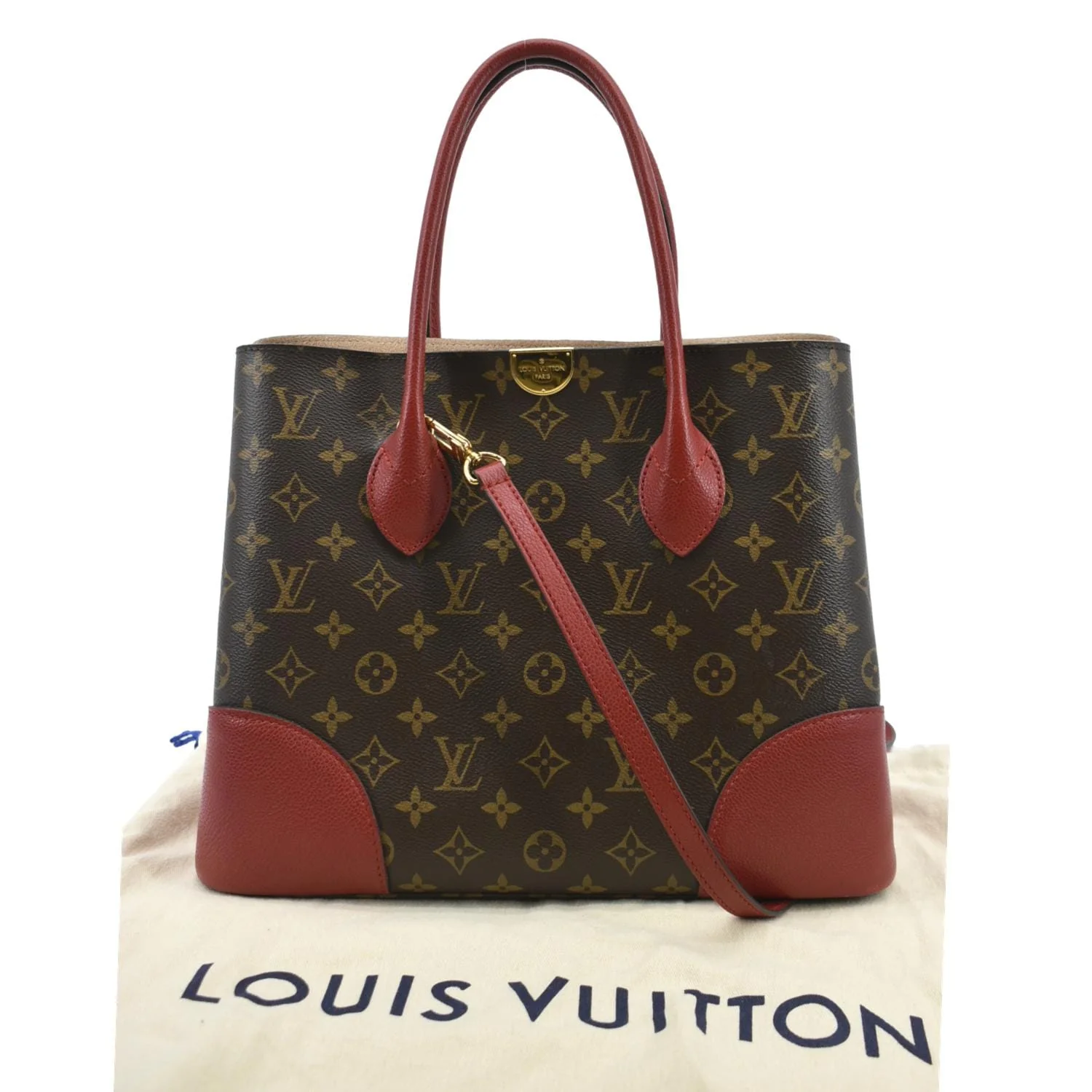 LOUIS VUITTON Flandrin Monogram Canvas Tote Shoulder Bag Cerise Cherry - Image 3