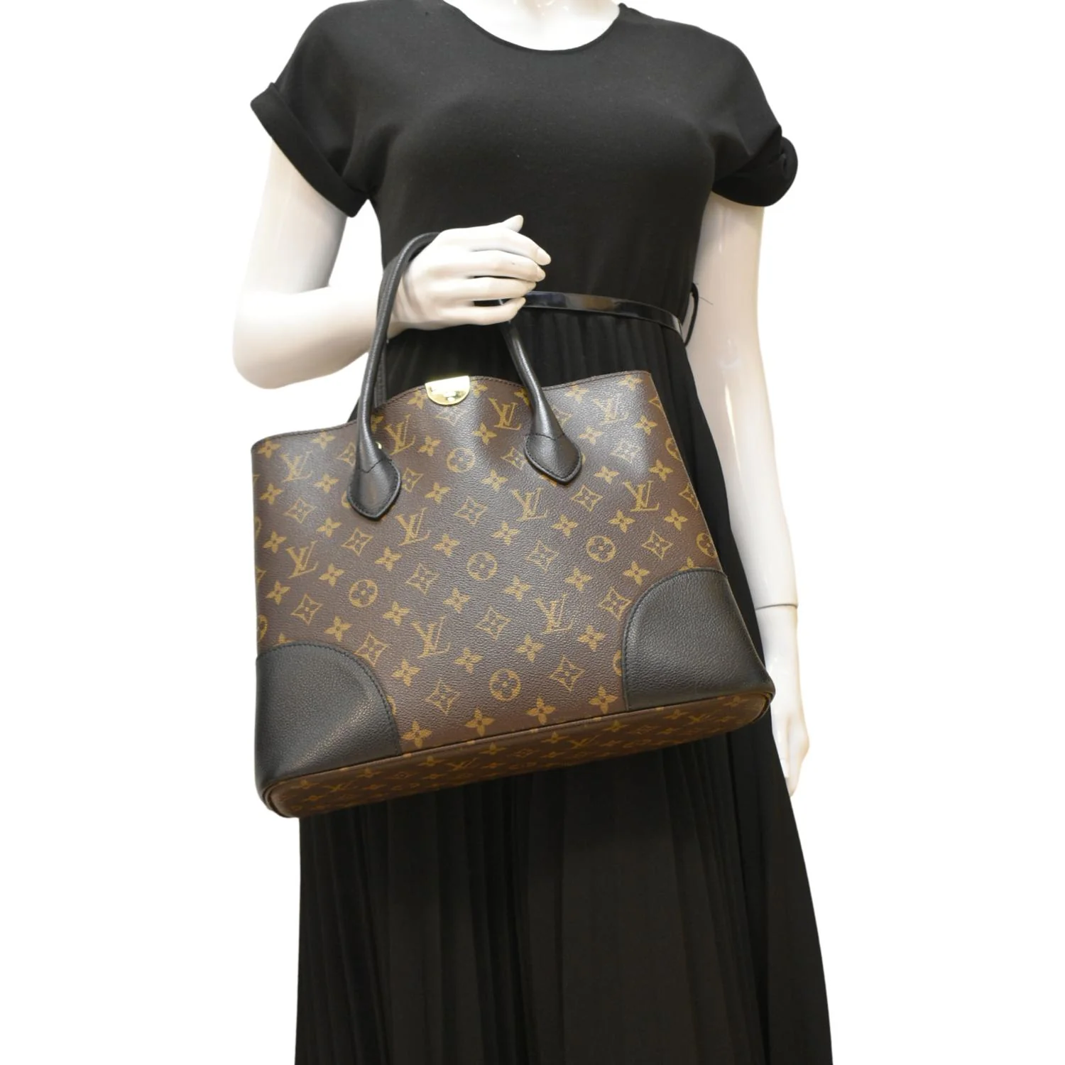 LOUIS VUITTON Flandrin Monogram Canvas Tote Shoulder Bag Brown - Image 2