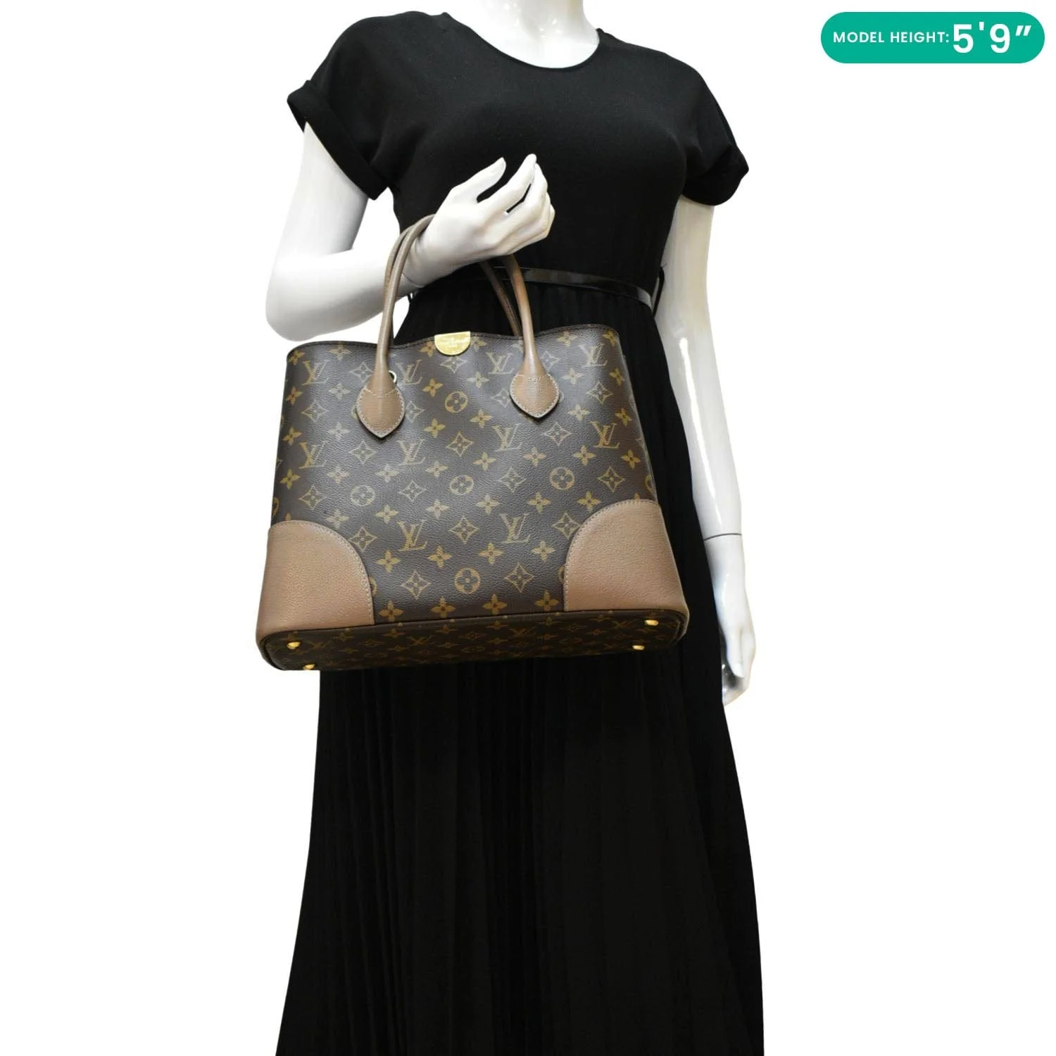 LOUIS VUITTON Flandrin Monogram Canvas Tote Shoulder Bag Brown - Image 2