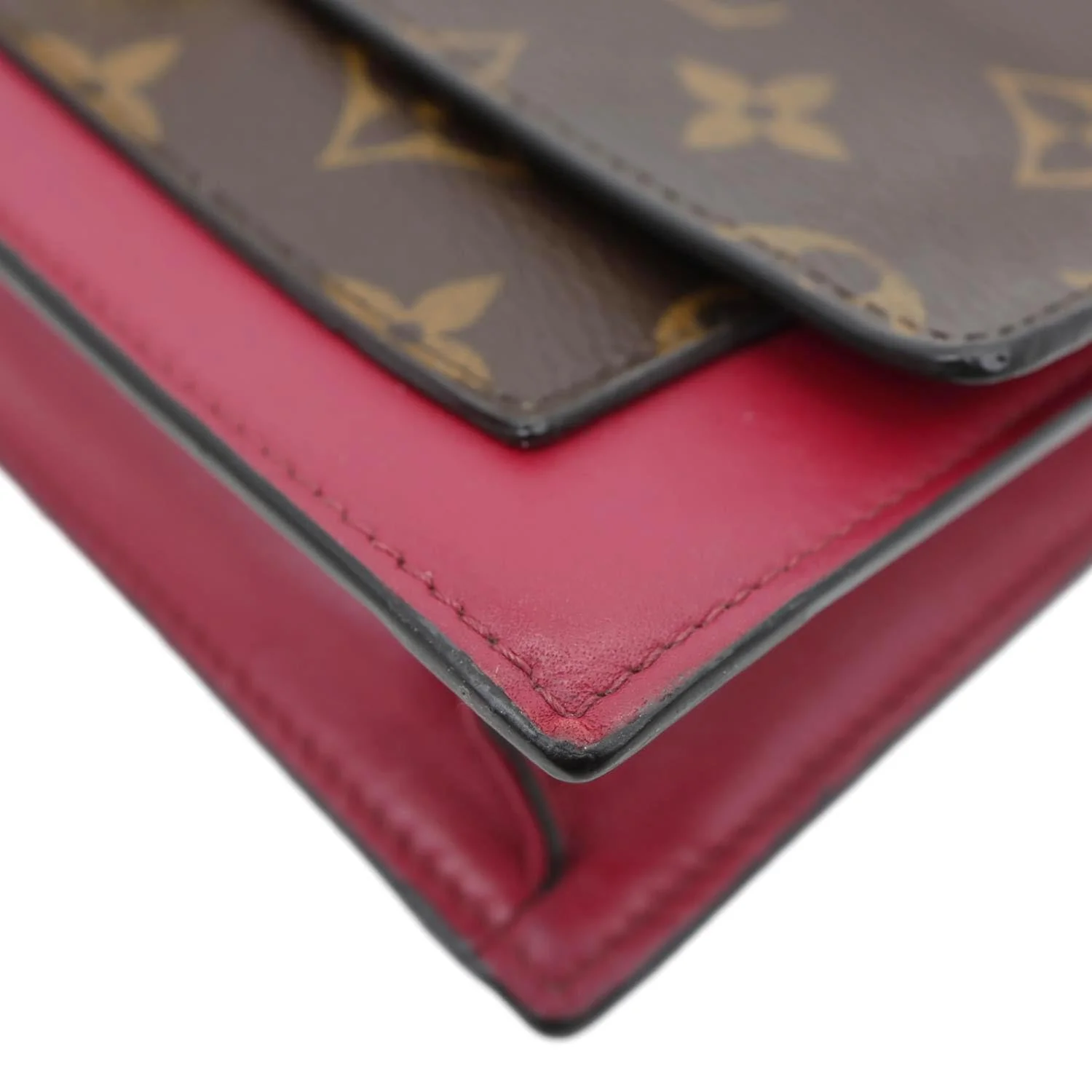 LOUIS VUITTON Flore Monogram Canvas Chain Wallet Fuchsia - Image 8