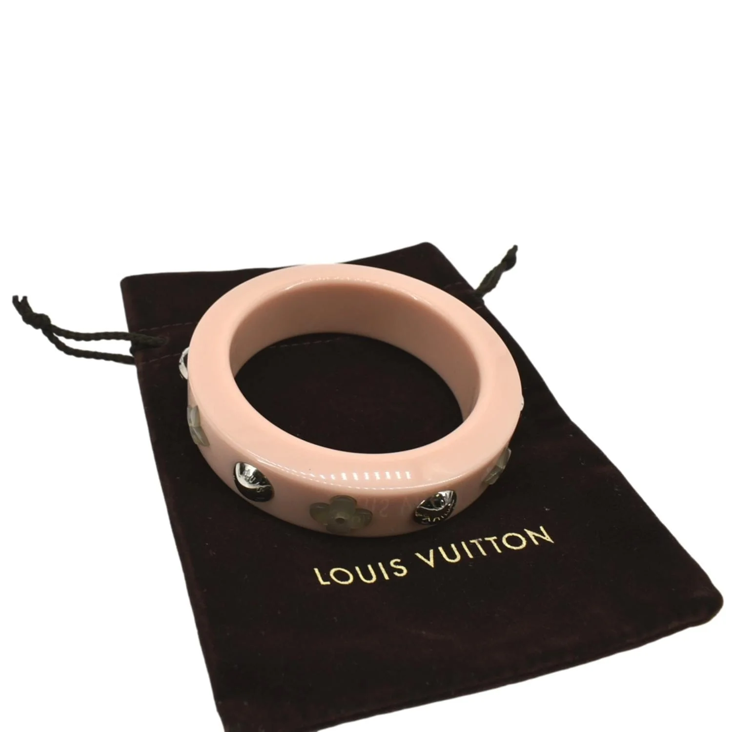 LOUIS VUITTON Monogram Flower Light Pink Bangle Bracelet - Image 2