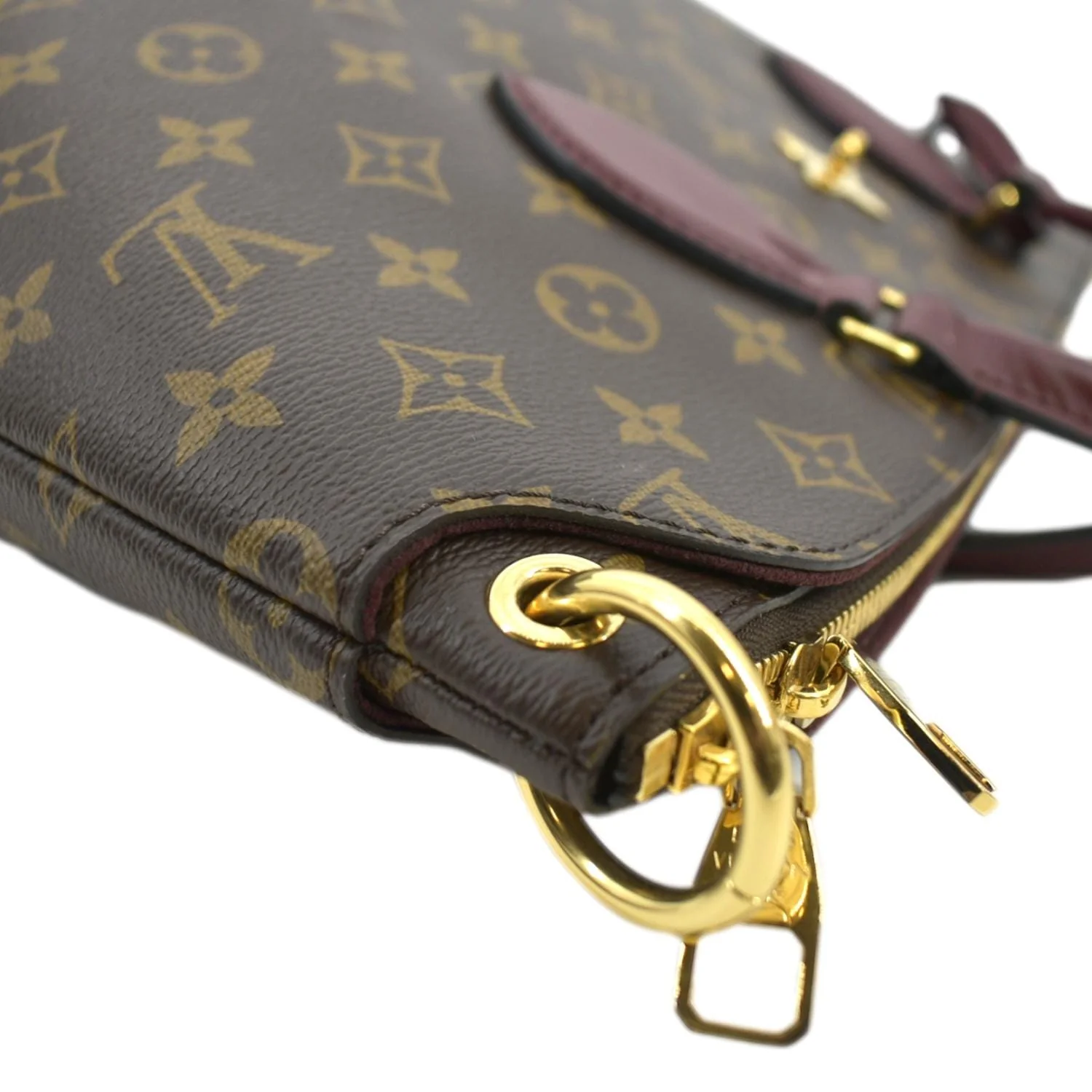 LOUIS VUITTON Flower Zipped Monogram Canvas Tote Bag Brown - Image 5