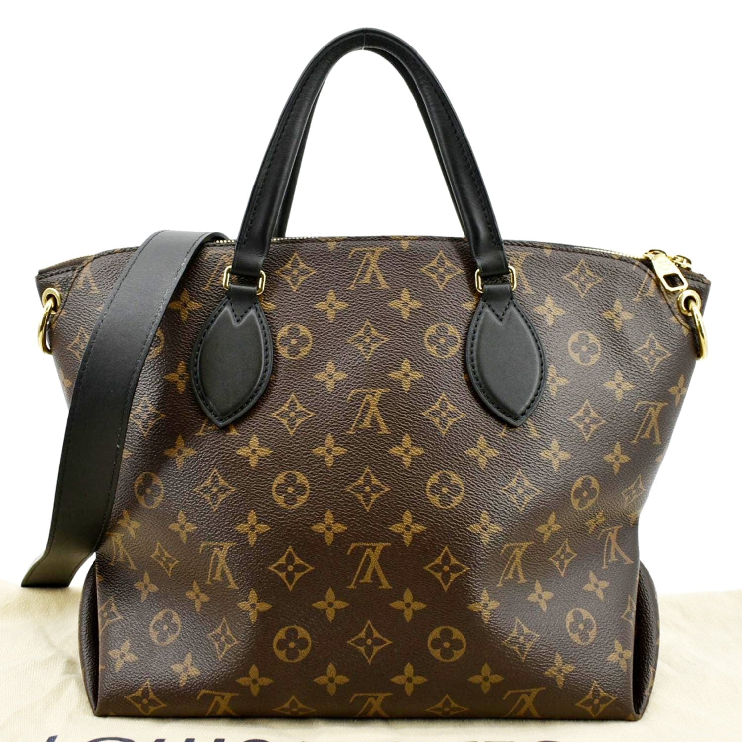 LOUIS VUITTON Flower Zipped MM Monogram Canvas Tote Bag Noir - Image 3