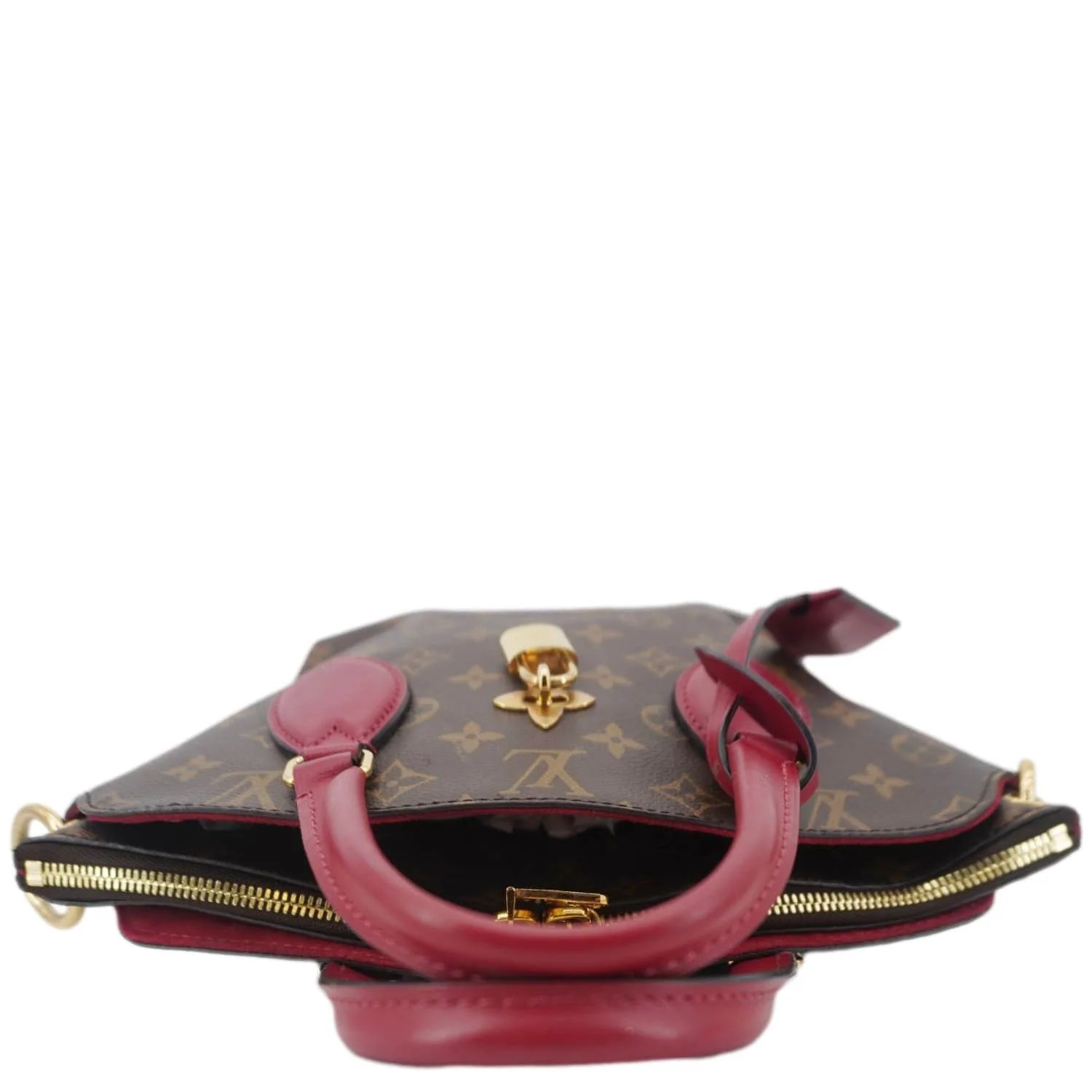 LOUIS VUITTON Flower Zipped PM Monogram Canvas Tote Bag Lie De Vin - Image 5