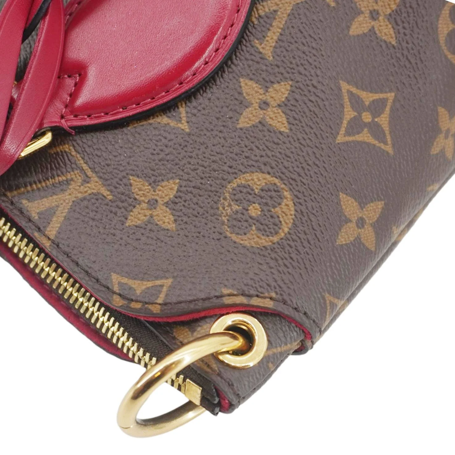 LOUIS VUITTON Flower Zipped PM Monogram Canvas Tote Bag Lie De Vin - Image 6