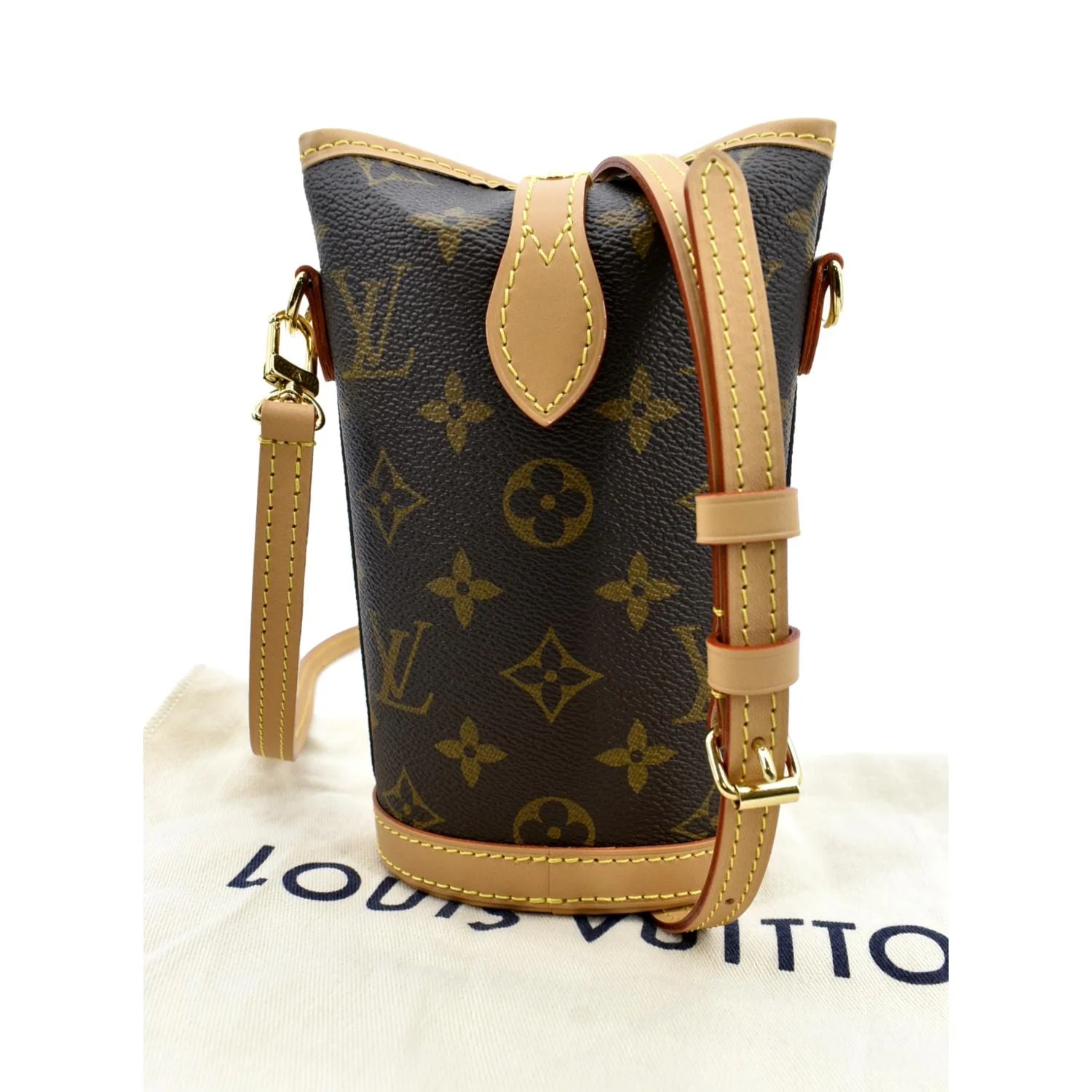 LOUIS VUITTON Fold Me Pouch Monogram Canvas Shoulder Bag Brown - Image 4