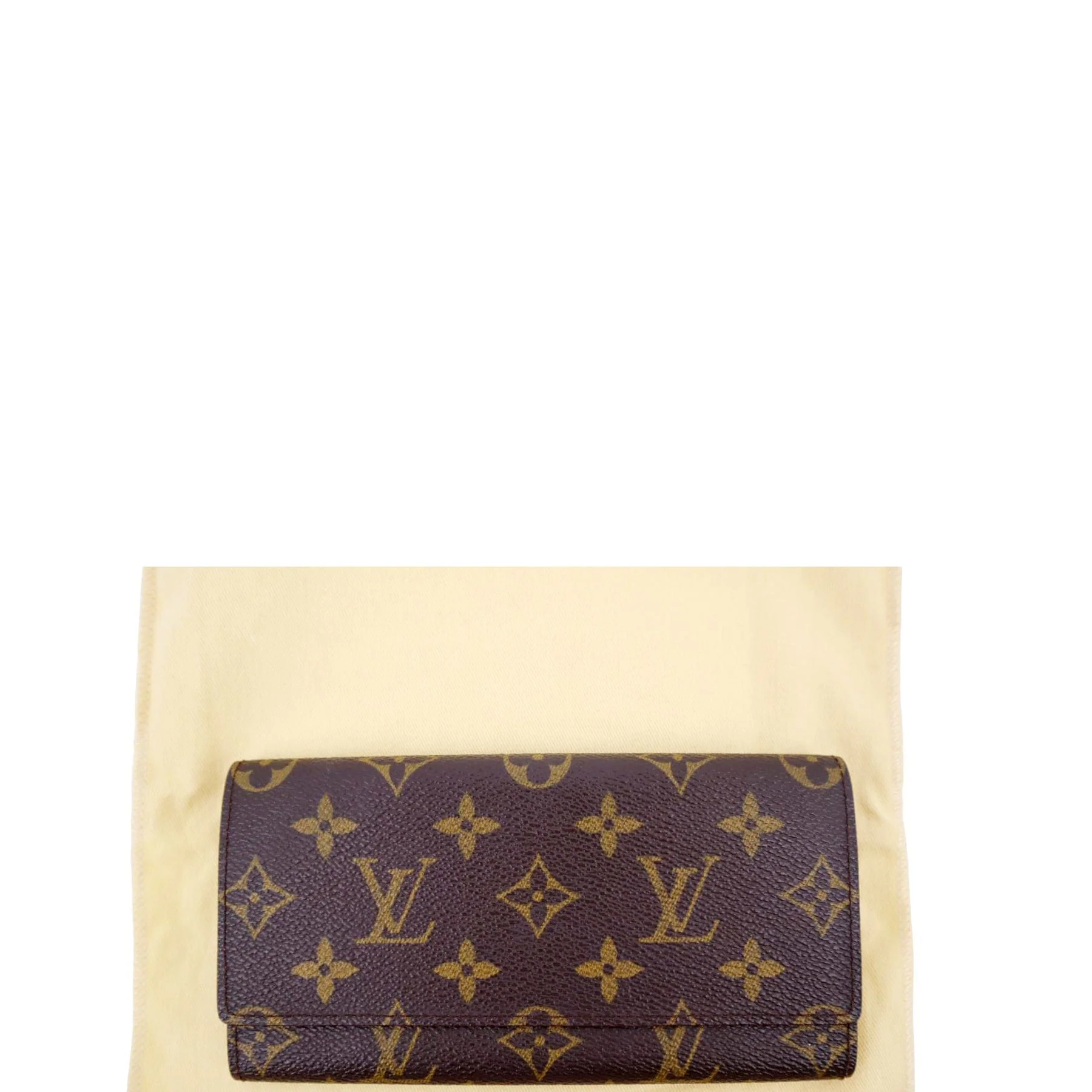 LOUIS VUITTON Fold Over Monogram Canvas Wallet Brown - Image 2
