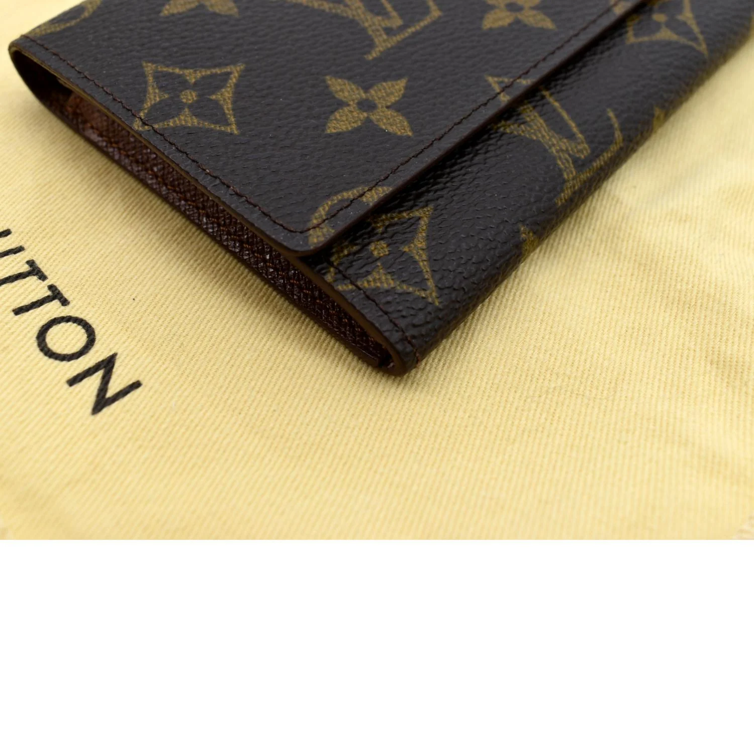 LOUIS VUITTON Fold Over Monogram Canvas Wallet Brown - Image 7