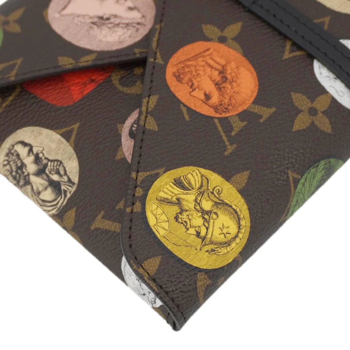 LOUIS VUITTON Monogram Fornasetti Clutch Pencil Pouch Brown - Image 8