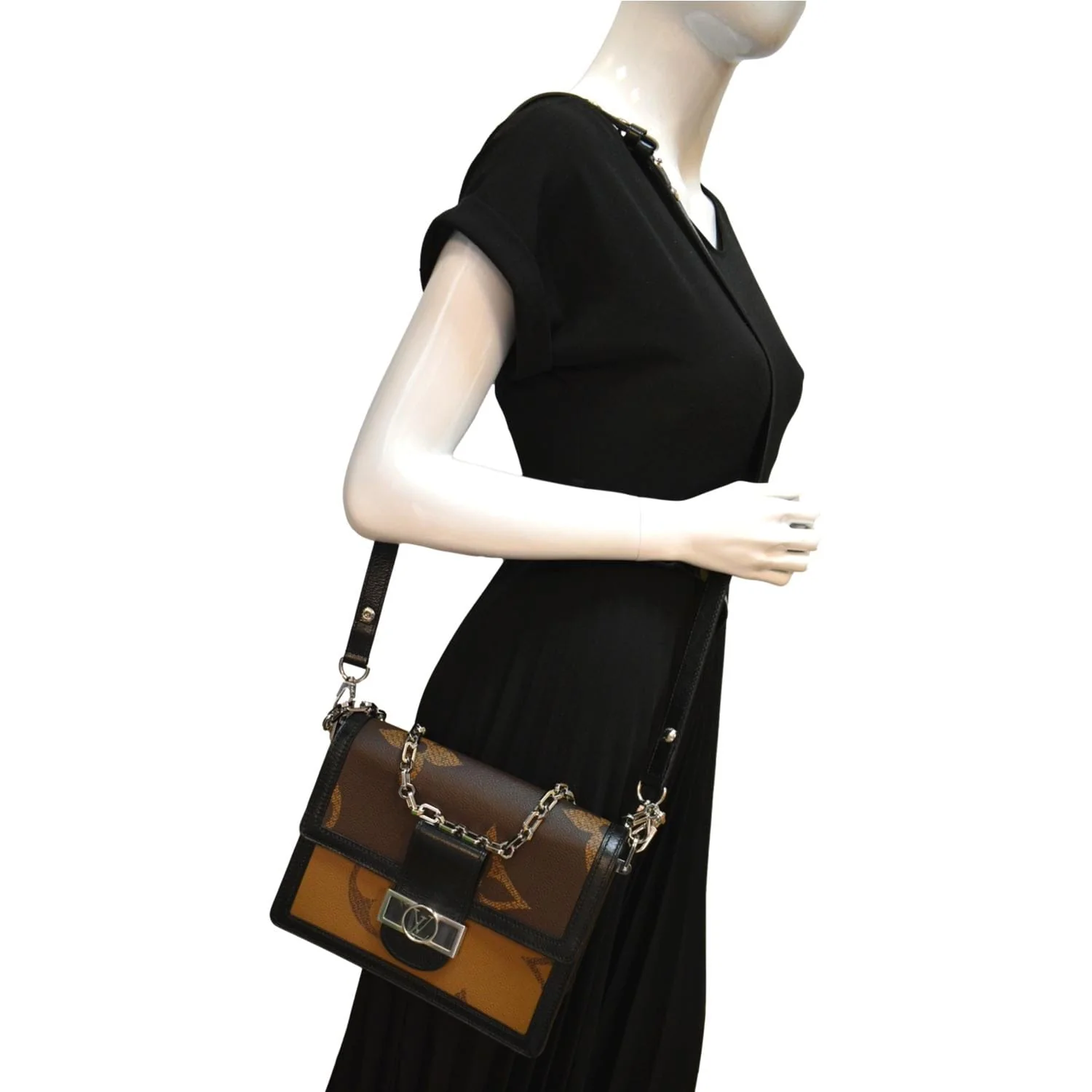 LOUIS VUITTON Giant Dauphine MM Monogram Reverse Canvas Shoulder Bag Brown - Image 2