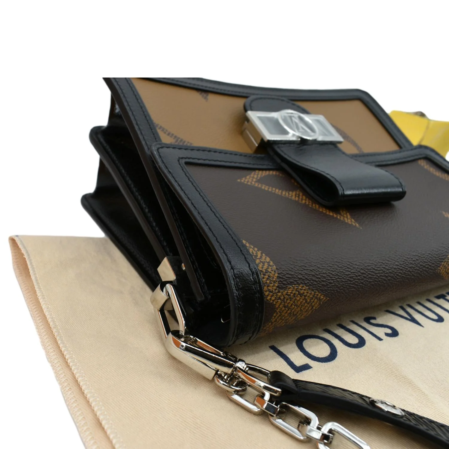 LOUIS VUITTON Giant Dauphine MM Monogram Reverse Canvas Shoulder Bag Brown - Image 4