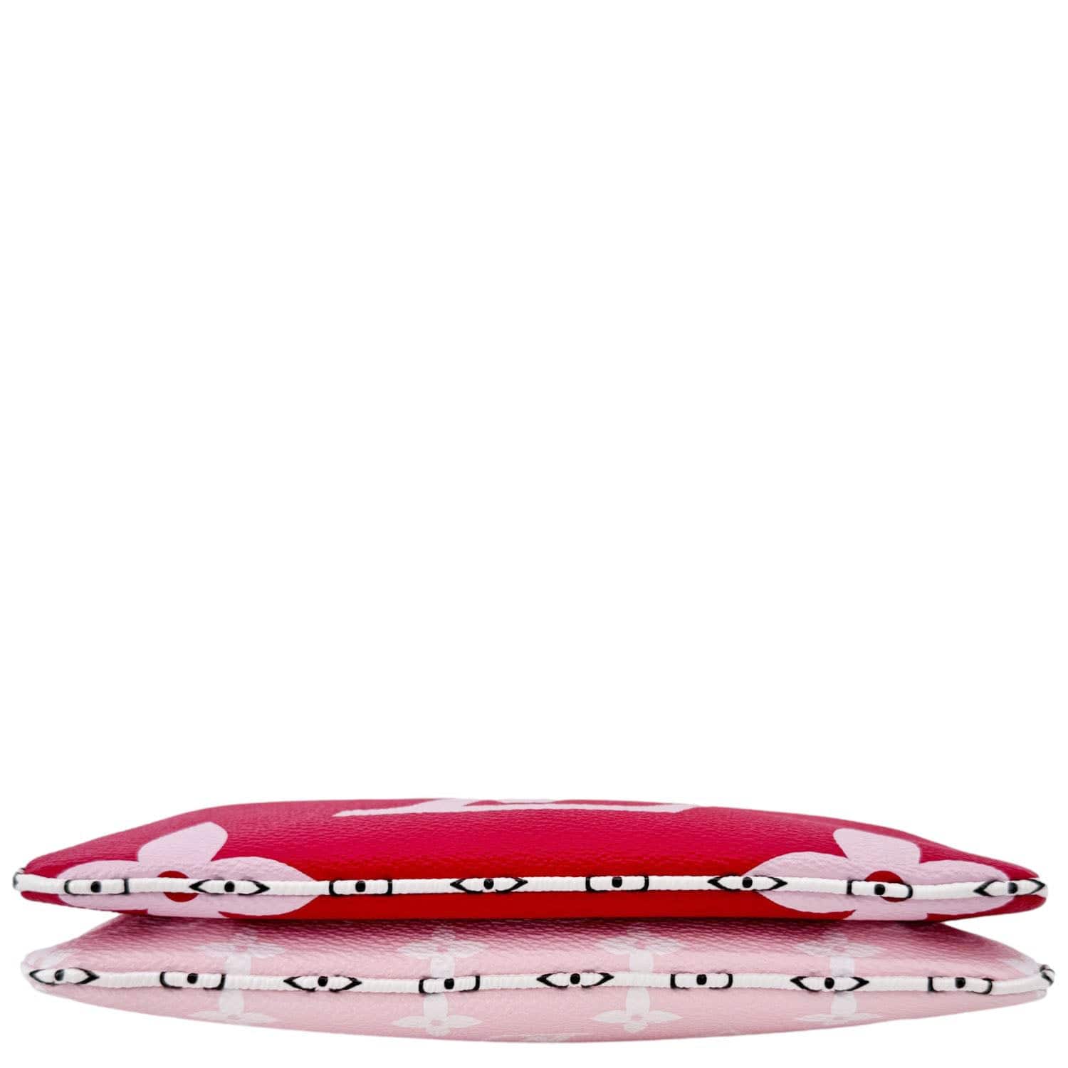 LOUIS VUITTON Double Zip Pochette Giant Monogram Jungle Crossbody Bag Red - Image 11