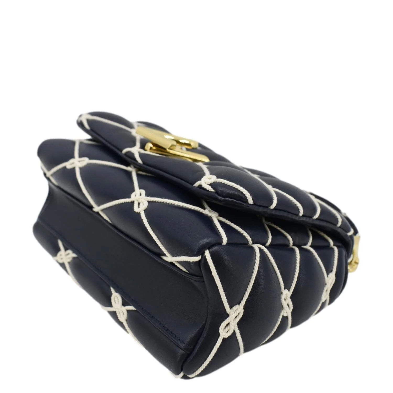 LOUIS VUITTON GO-14 MM Malletage Leather Shoulder Bag Navy Blue - Image 12