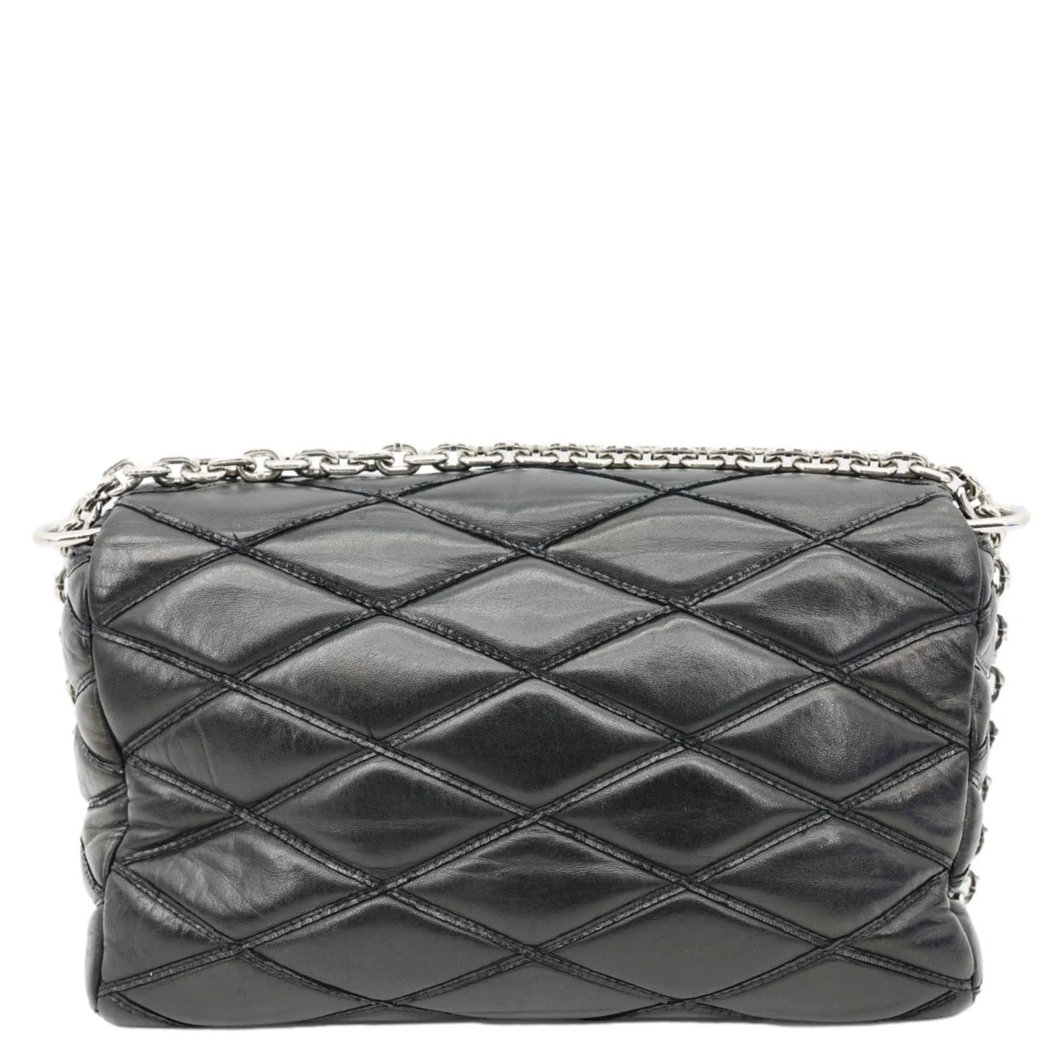 LOUIS VUITTON GO-14 MM Malletage Quilted Lambskin Leather Crossbody Bag Black - Image 4