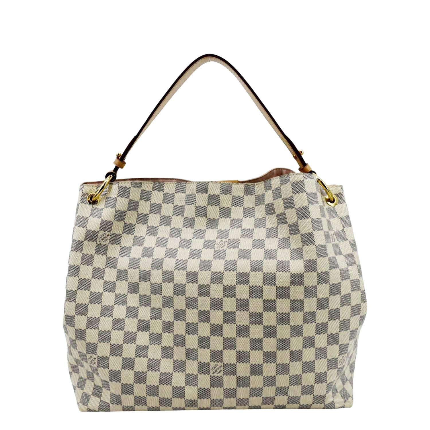 LOUIS VUITTON Graceful MM Damier Azur Hobo Shoulder Bag White - Image 3