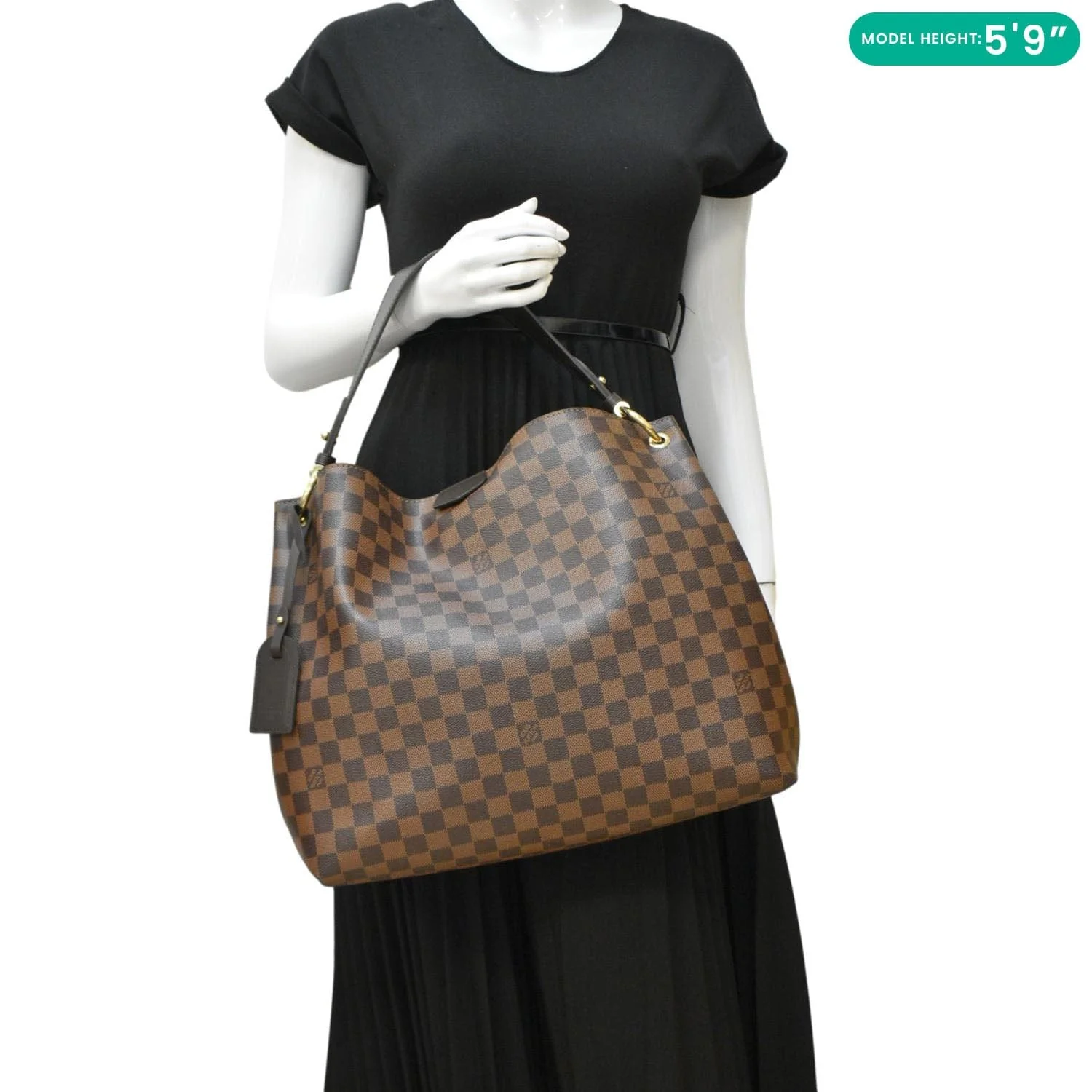 LOUIS VUITTON Graceful MM Damier Ebene Shoulder Bag Brown - Image 2