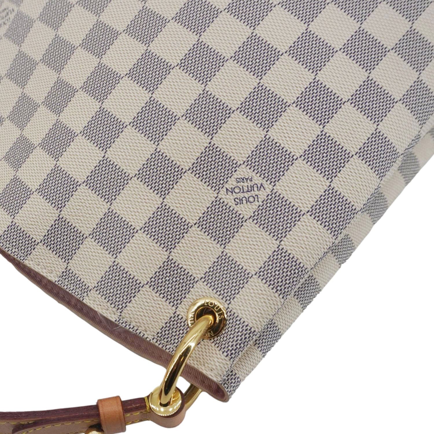 LOUIS VUITTON Graceful MM Damier Azur Hobo Shoulder Bag Rose Ballerine - Image 8