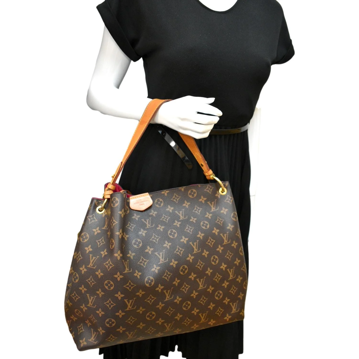 LOUIS VUITTON Graceful MM Monogram Canvas Shoulder Bag Brown - Image 2