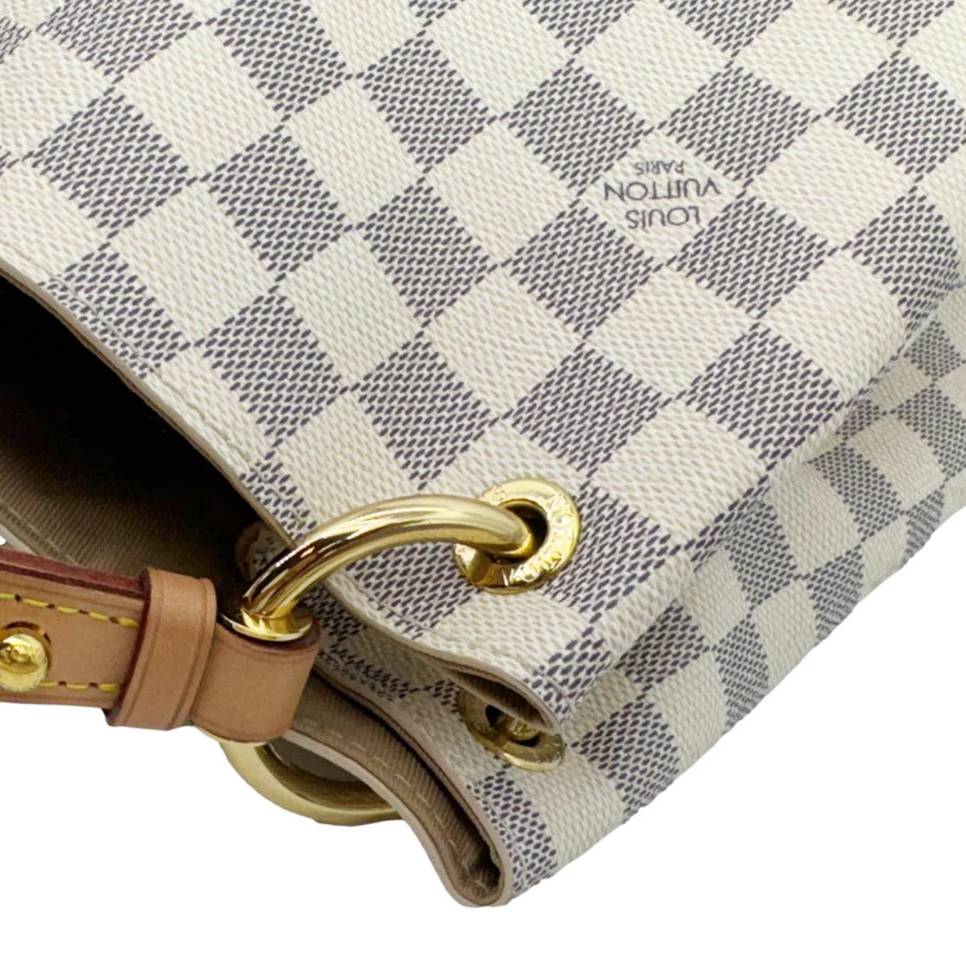 LOUIS VUITTON Graceful MM Damier Azur Hobo Shoulder Bag White - Image 7