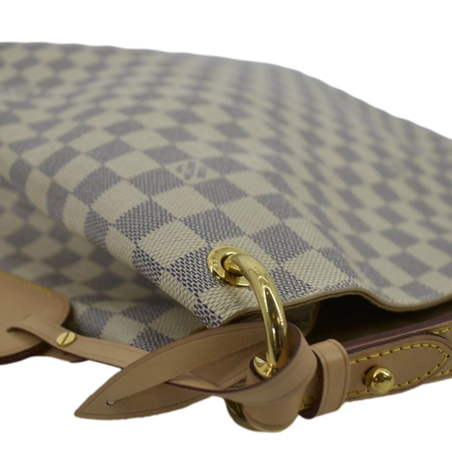 LOUIS VUITTON Graceful MM Damier Azur Hobo Shoulder Bag White - Image 5