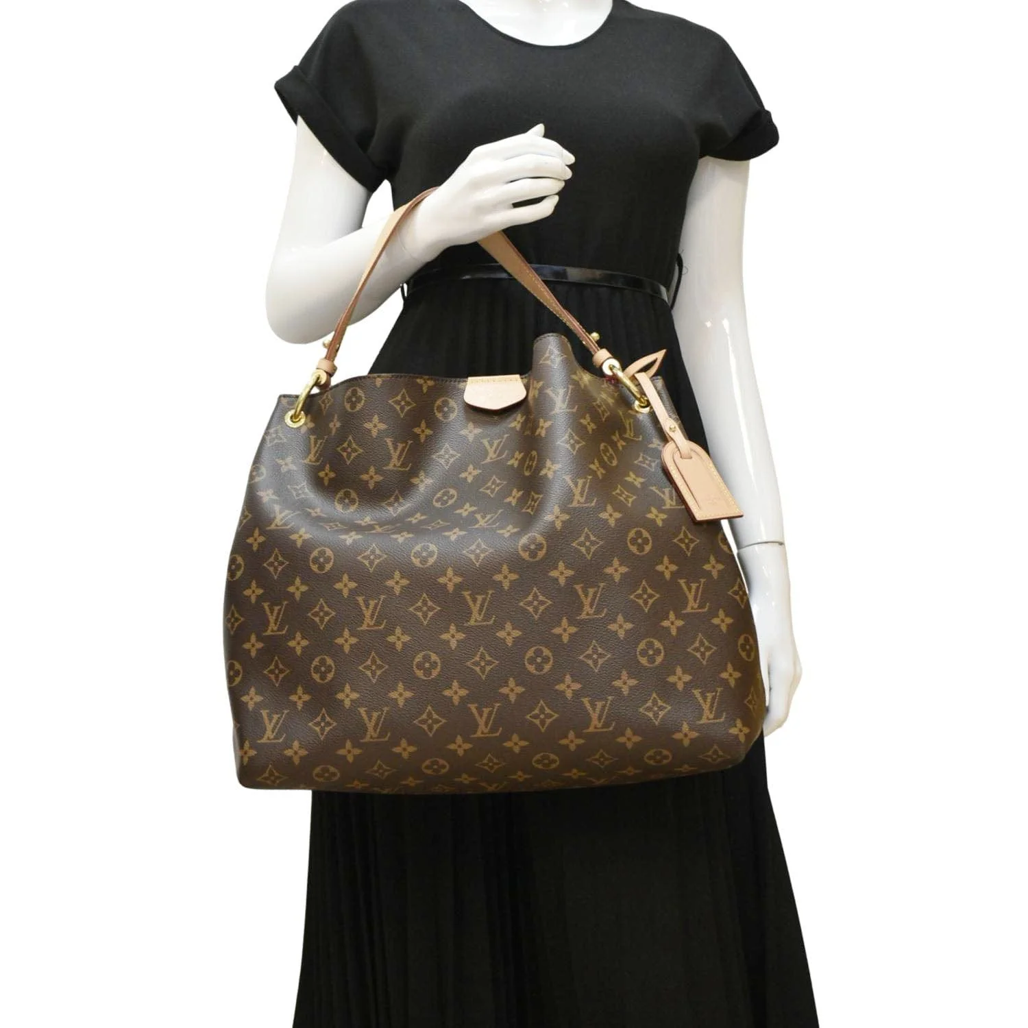 LOUIS VUITTON Graceful MM Monogram Canvas Hobo Shoulder Bag Brown - Image 2