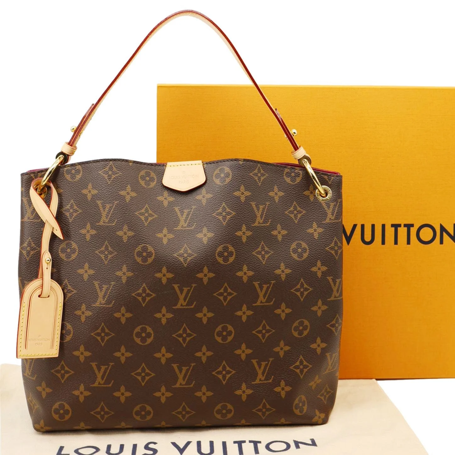 LOUIS VUITTON Graceful PM Monogram Canvas Hobo Shoulder Bag Brown - Image 3