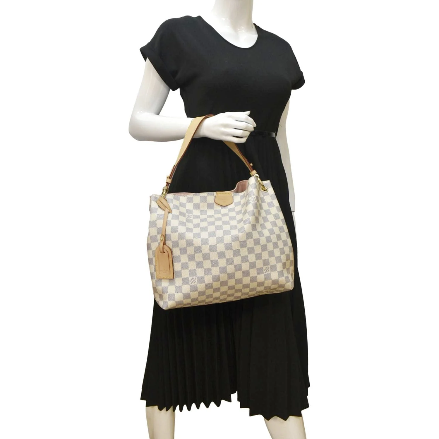 LOUIS VUITTON Graceful PM Damier Azur Shoulder Bag White - Image 2