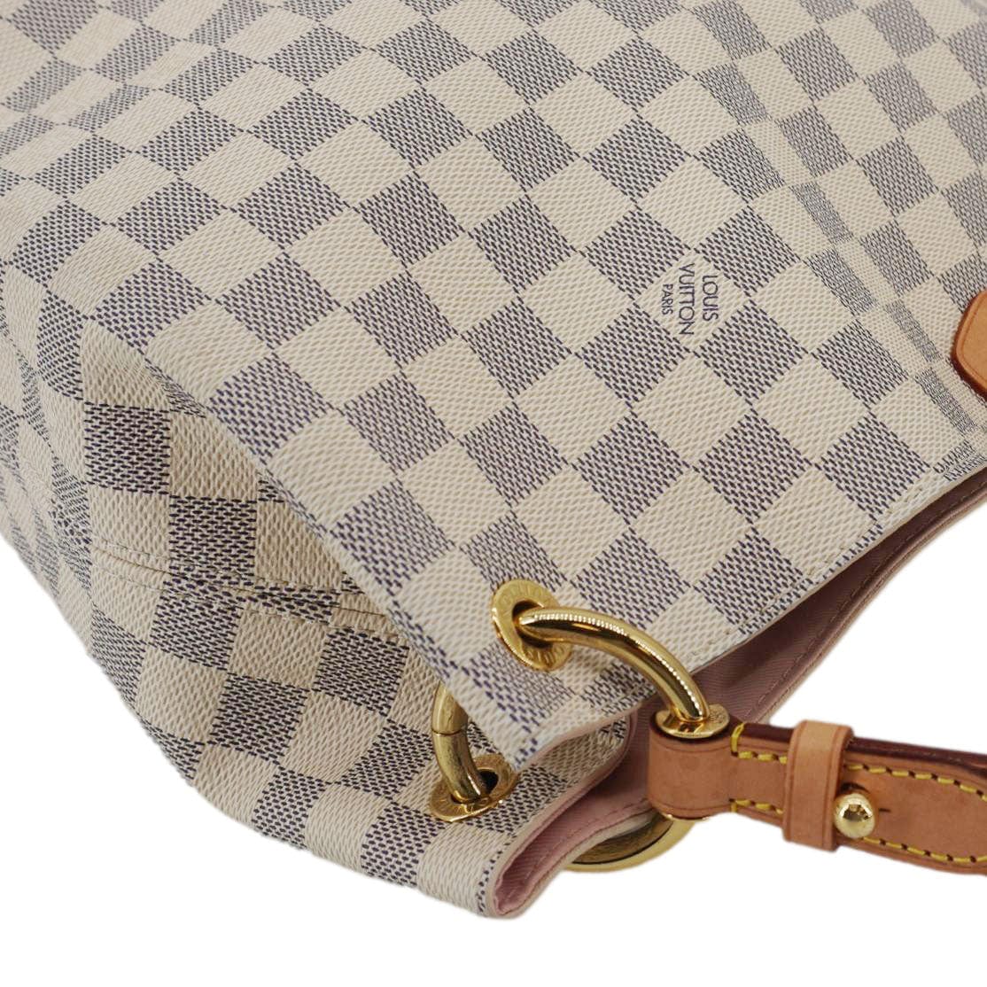 LOUIS VUITTON Graceful MM Damier Azur Shoulder Bag Rose Ballerine - Image 6
