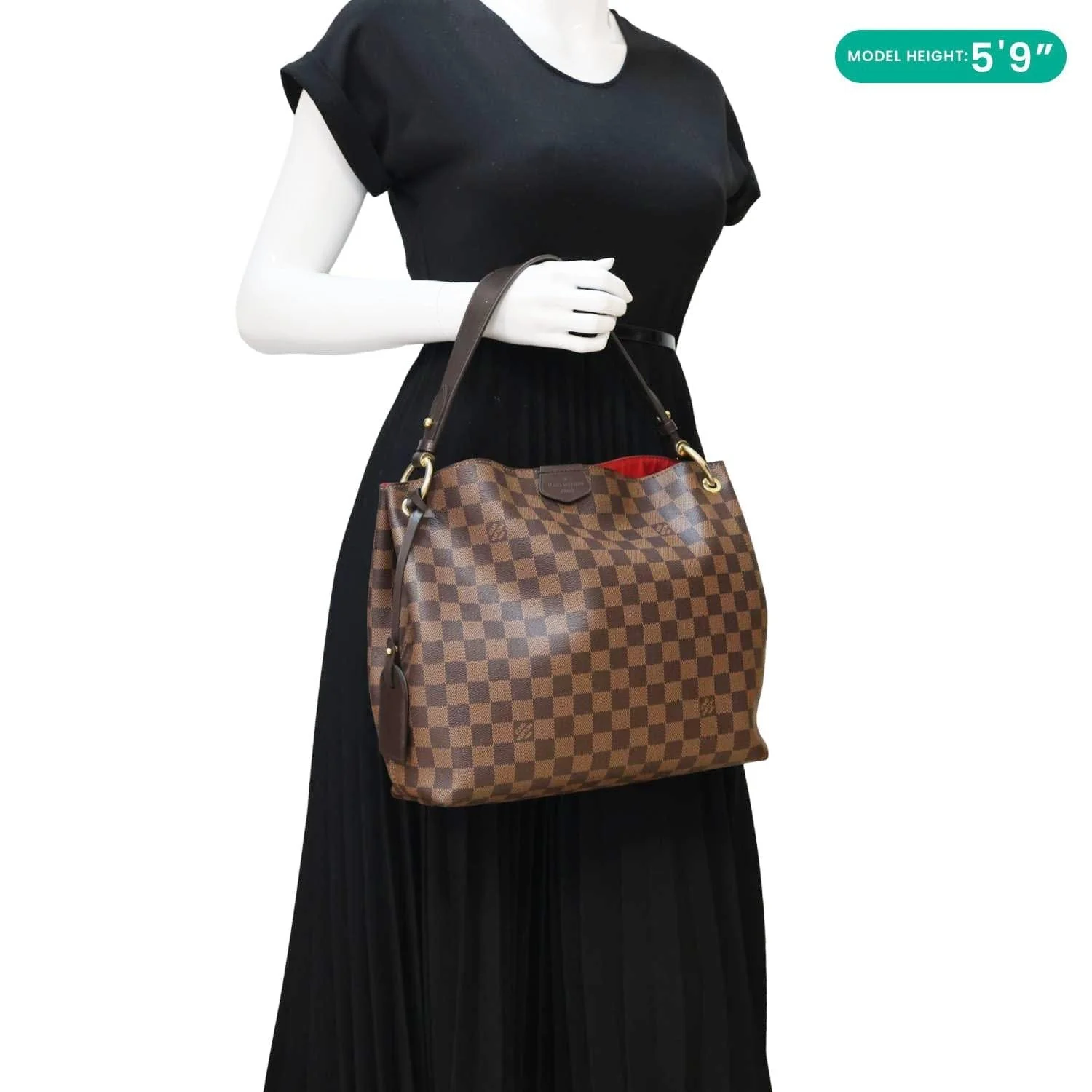 LOUIS VUITTON Graceful PM Damier Ebene Shoulder Bag Brown - Image 2
