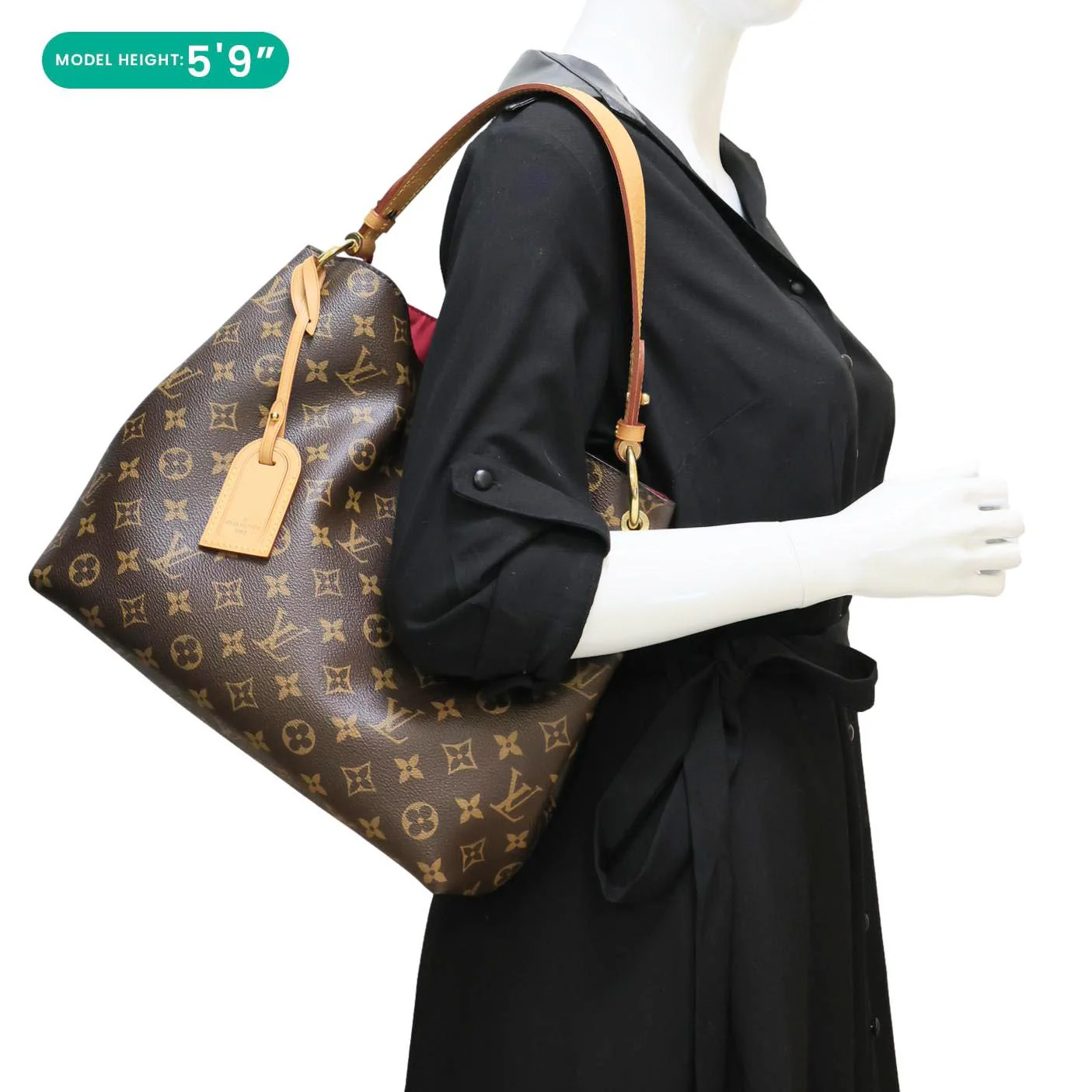 LOUIS VUITTON Graceful PM Monogram Canvas Hobo Bag Brown - Image 5
