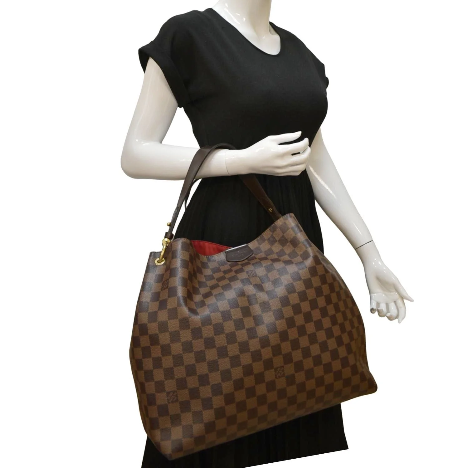 LOUIS VUITTON Graceful MM Damier Ebene Shoulder Bag Brown - Image 2