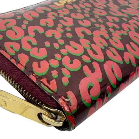 LOUIS VUITTON Stephan Sprouse Leopard Print Vernis Wallet Maroon - Image 8