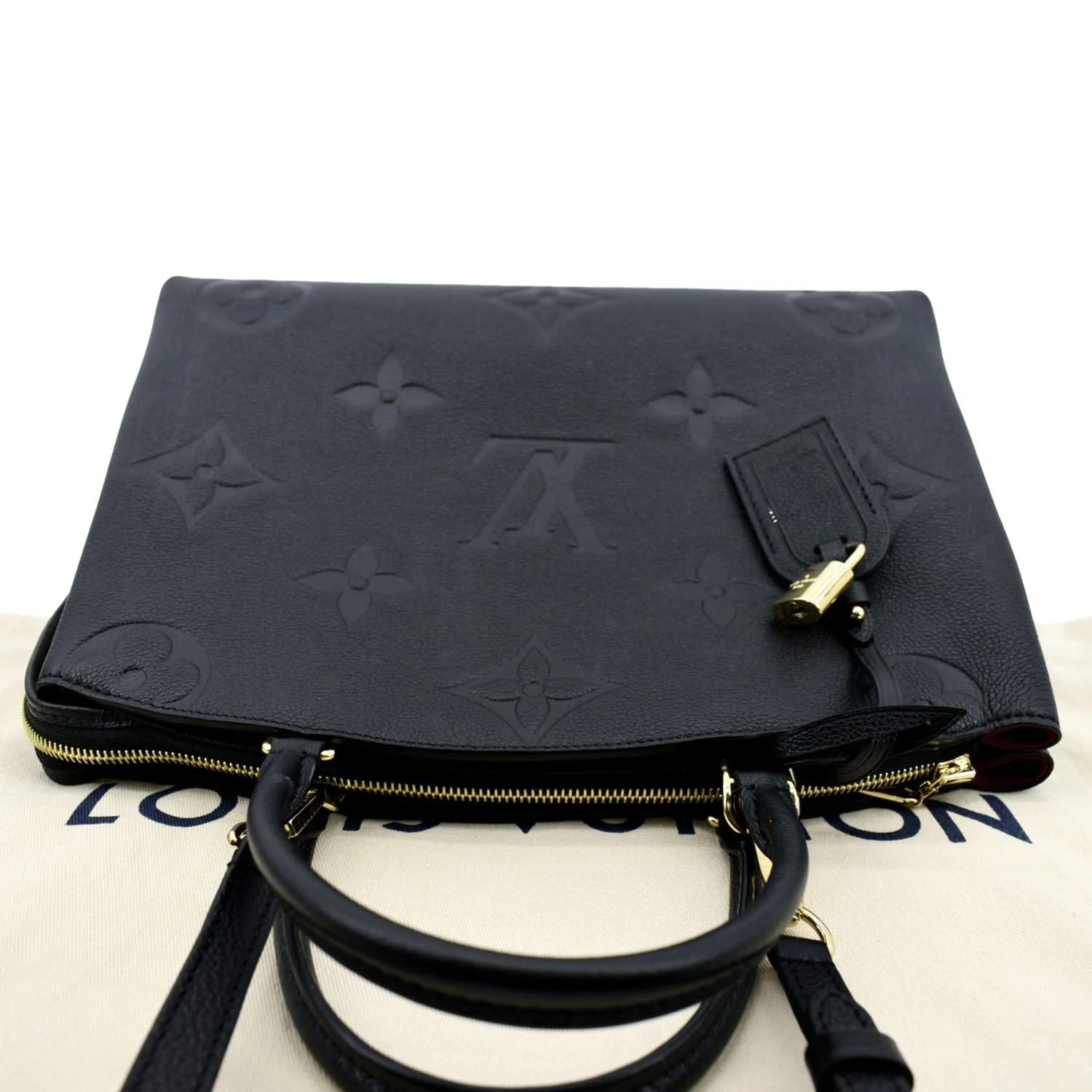 LOUIS VUITTON Grand Palais MM Monogram Empreinte Leather Shoulder Bag Black - Image 4
