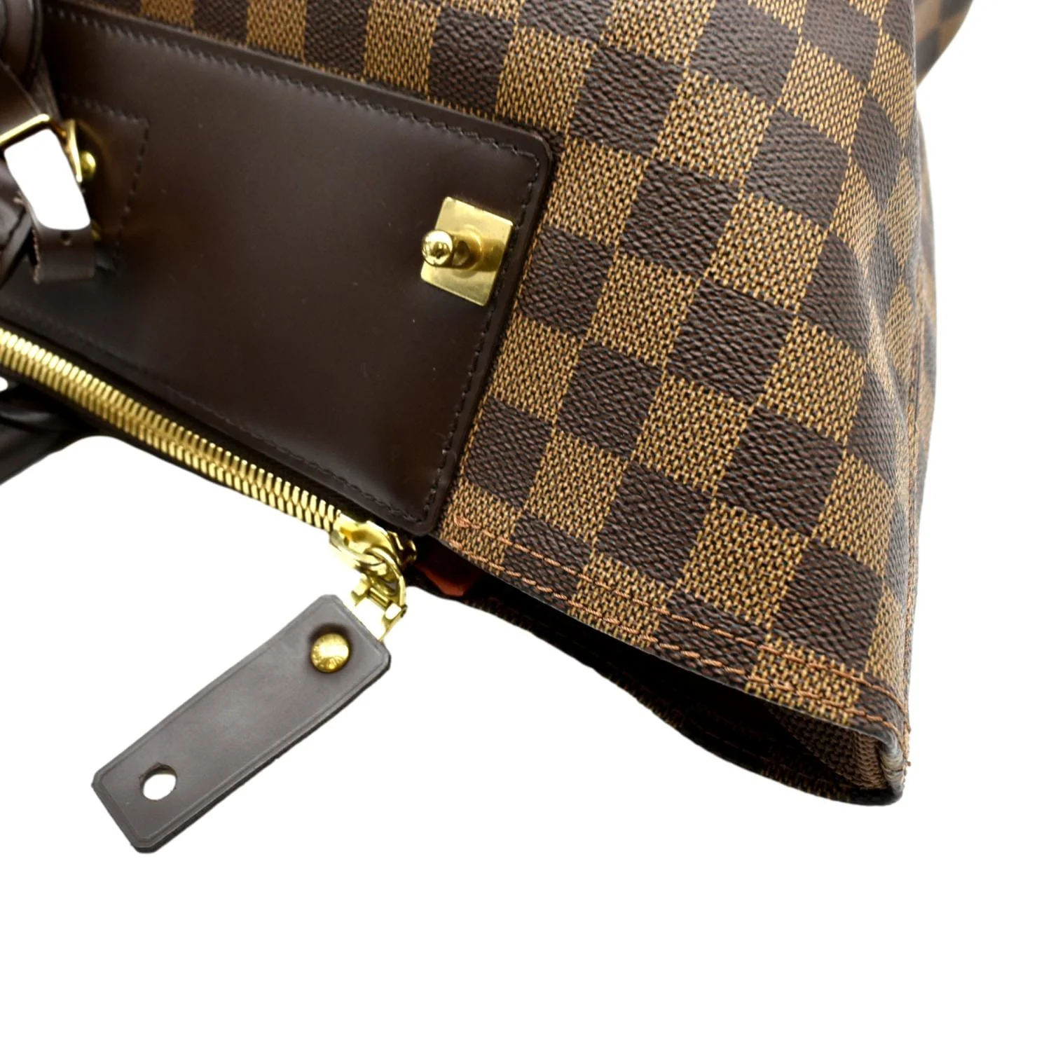 LOUIS VUITTON Greenwich PM Damier Ebene Travel Tote Bag Brown - Image 6