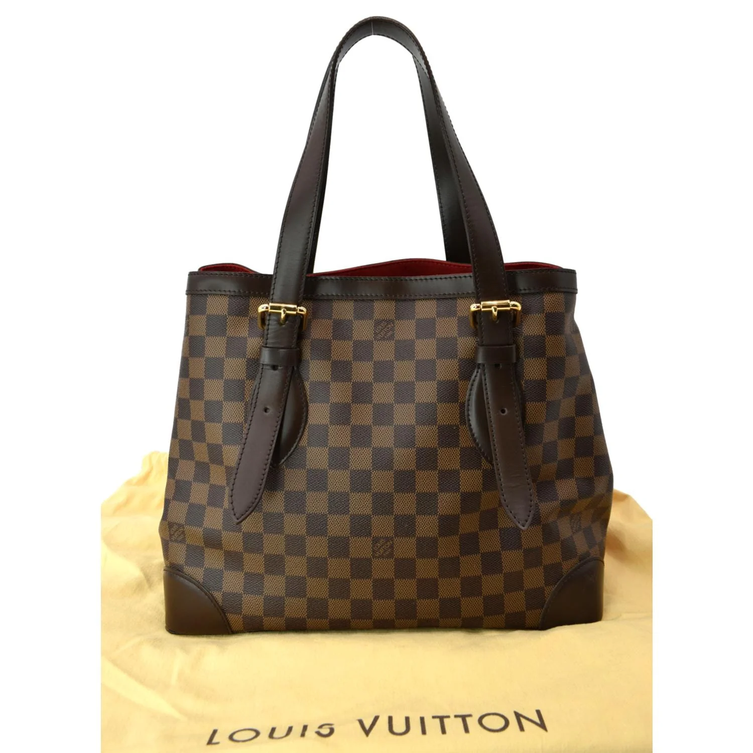 LOUIS VUITTON Hampstead PM Damier Ebene Shoulder Bag Brown - Image 3