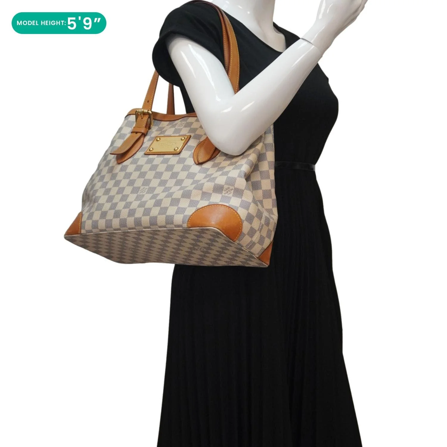 LOUIS VUITTON Hampstead PM Damier Azur Shoulder Bag White - Image 2