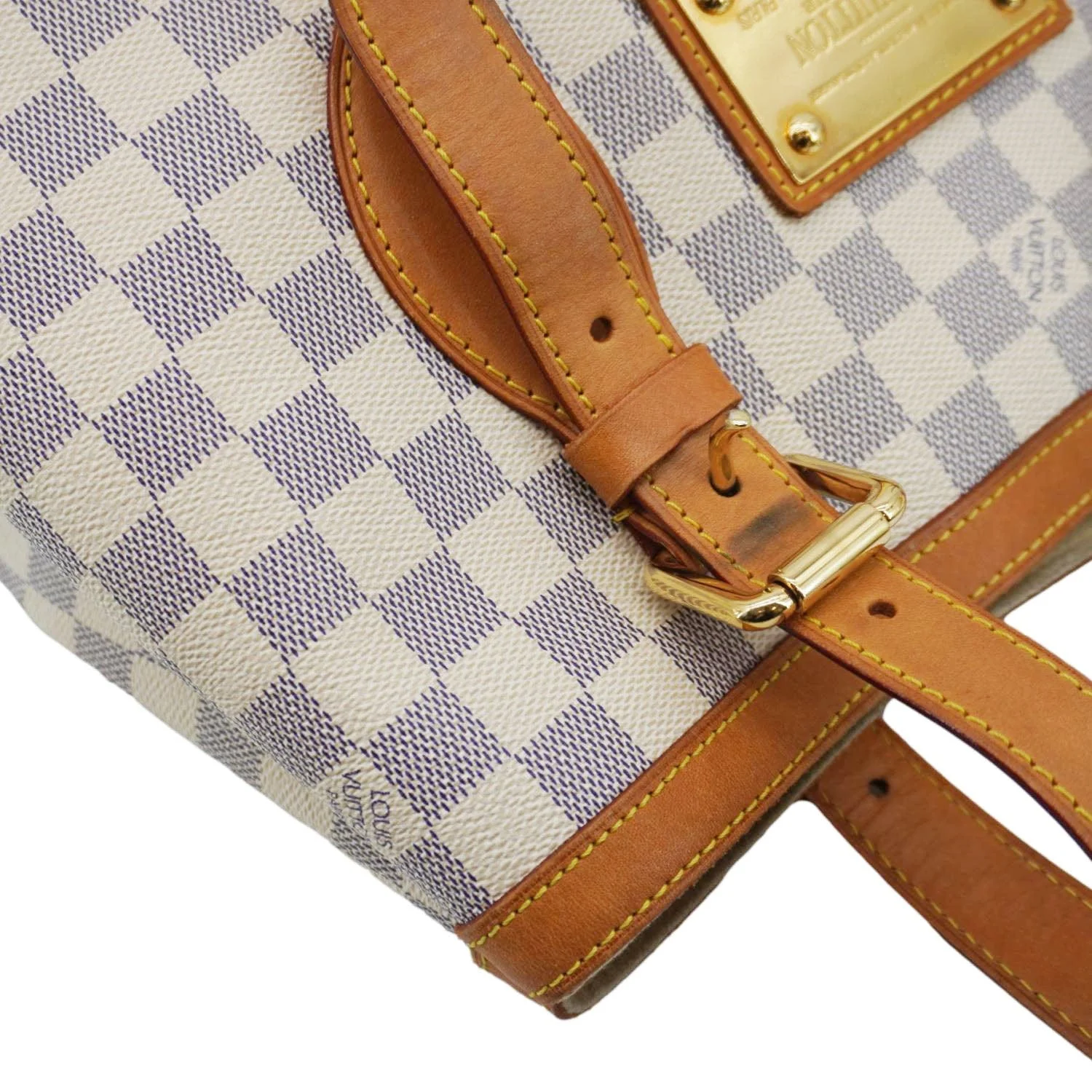 LOUIS VUITTON Hampstead PM Damier Azur Shoulder Bag White - Image 5