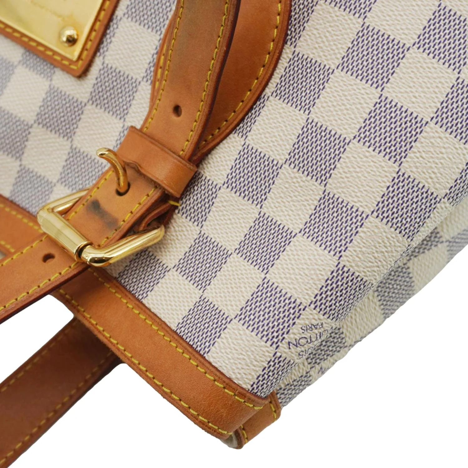 LOUIS VUITTON Hampstead PM Damier Azur Shoulder Bag White - Image 6