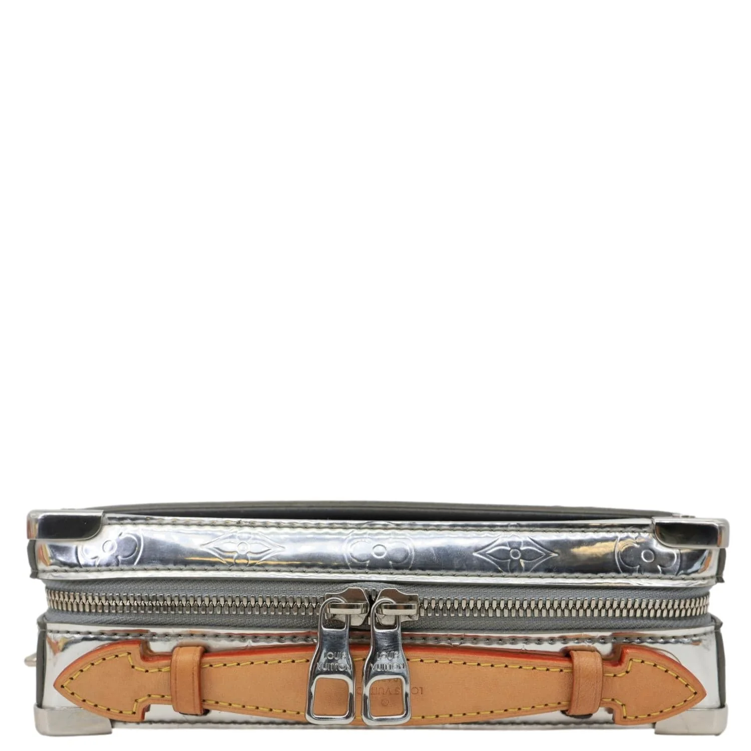 LOUIS VUITTON Handle Trunk Monogram Miroir Leather Shoulder Bag Silver - Image 5