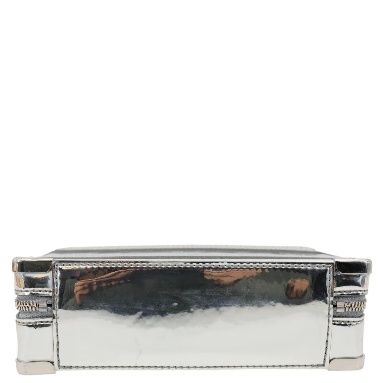 LOUIS VUITTON Handle Trunk Monogram Miroir Leather Shoulder Bag Silver - Image 9