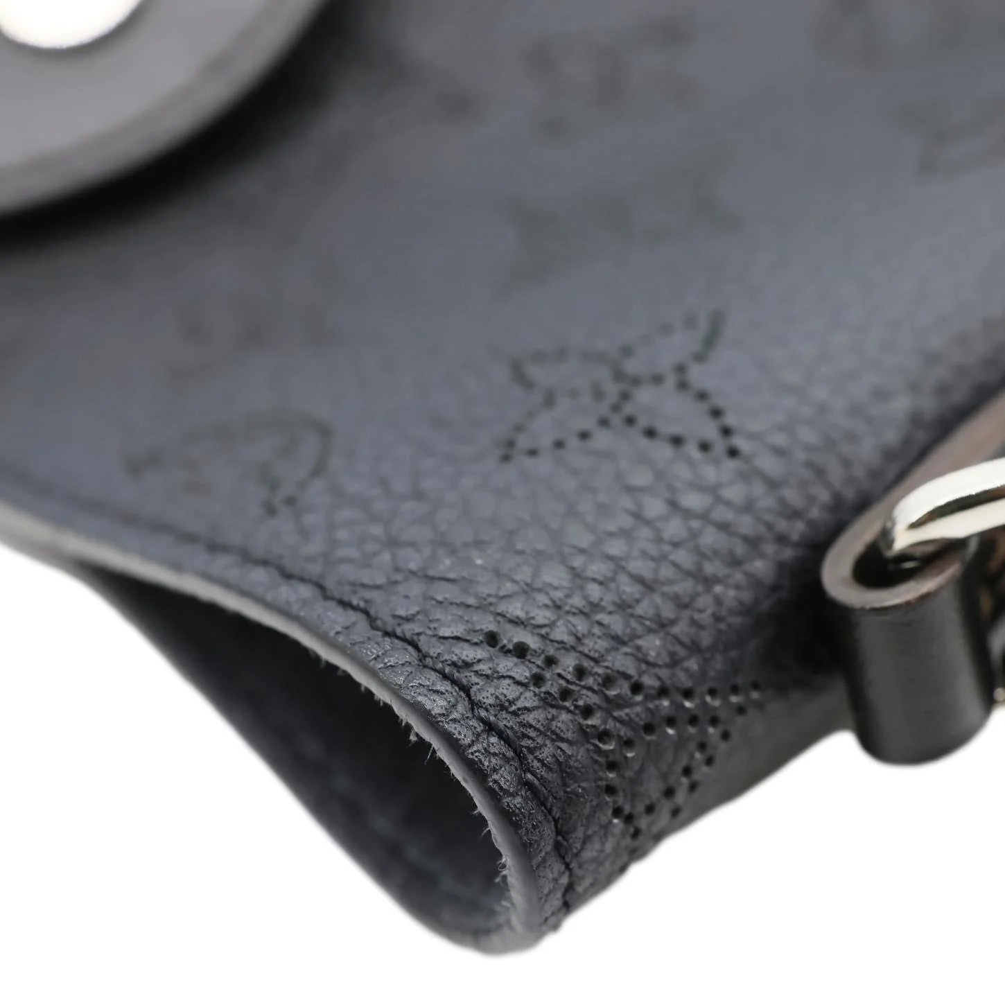 LOUIS VUITTON Hina MM Mahina Leather Tote Shoulder Bag Black - Image 8