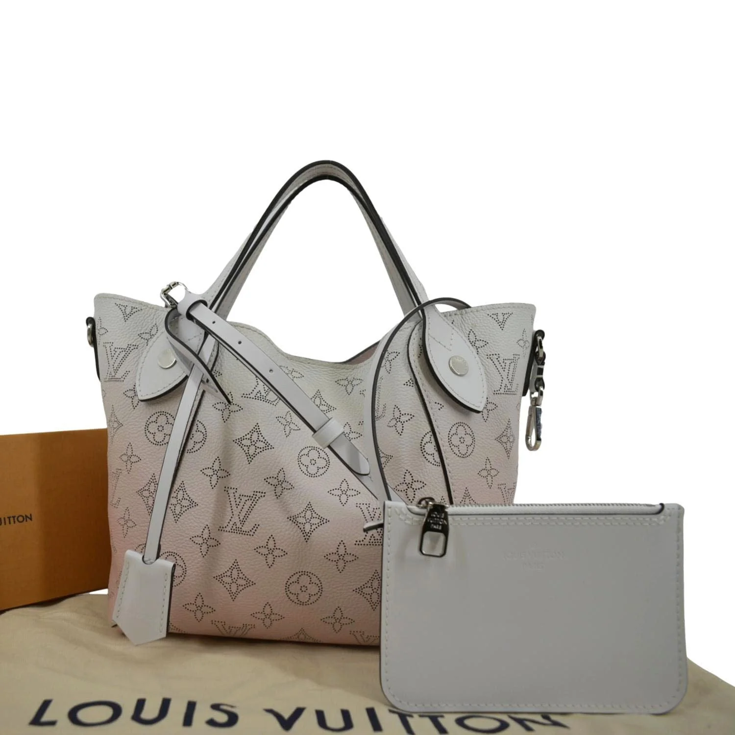 LOUIS VUITTON Hina PM Mahina Leather Tote Shoulder Bag Lilas - Image 3