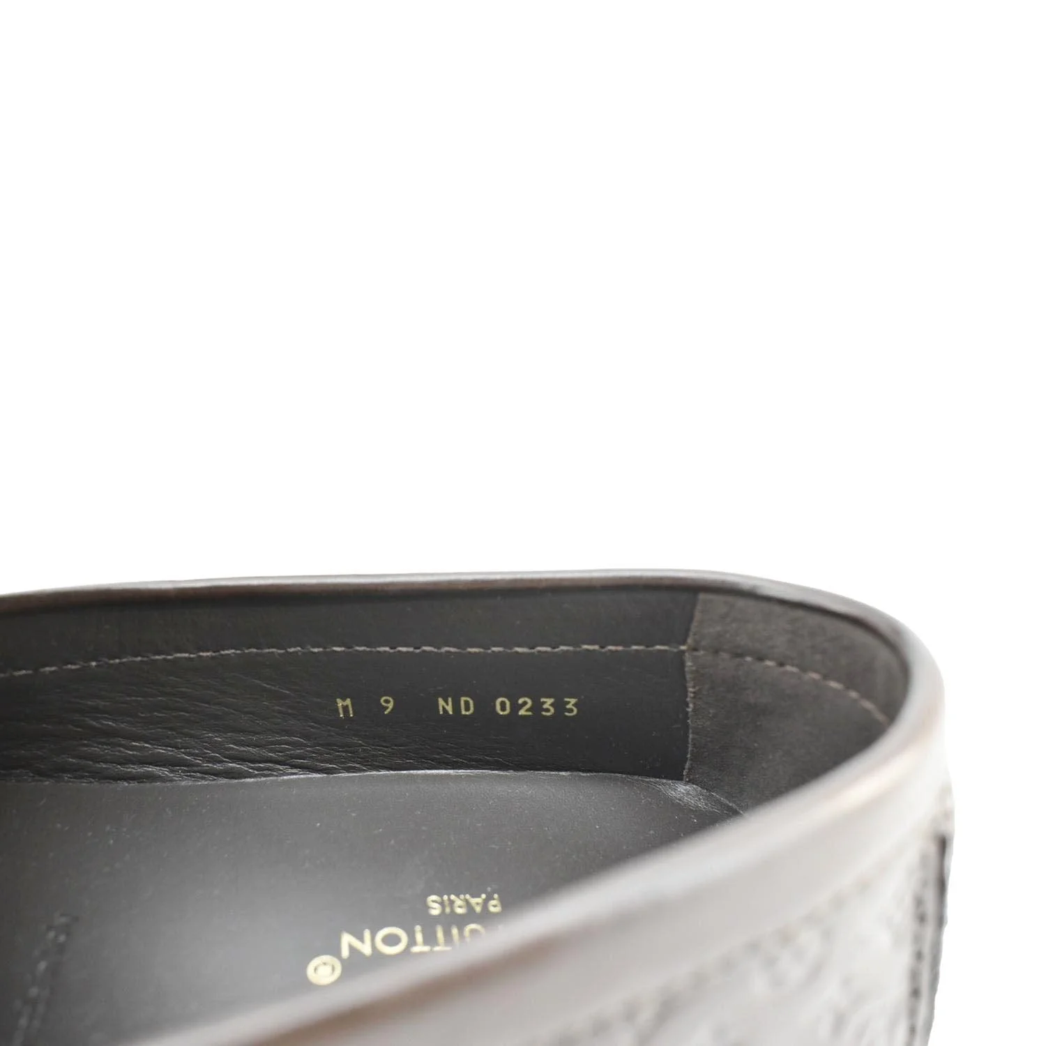 LOUIS VUITTON Hockenheim Moccasin Monogram Leather Loafers Brown US 9 - Image 10