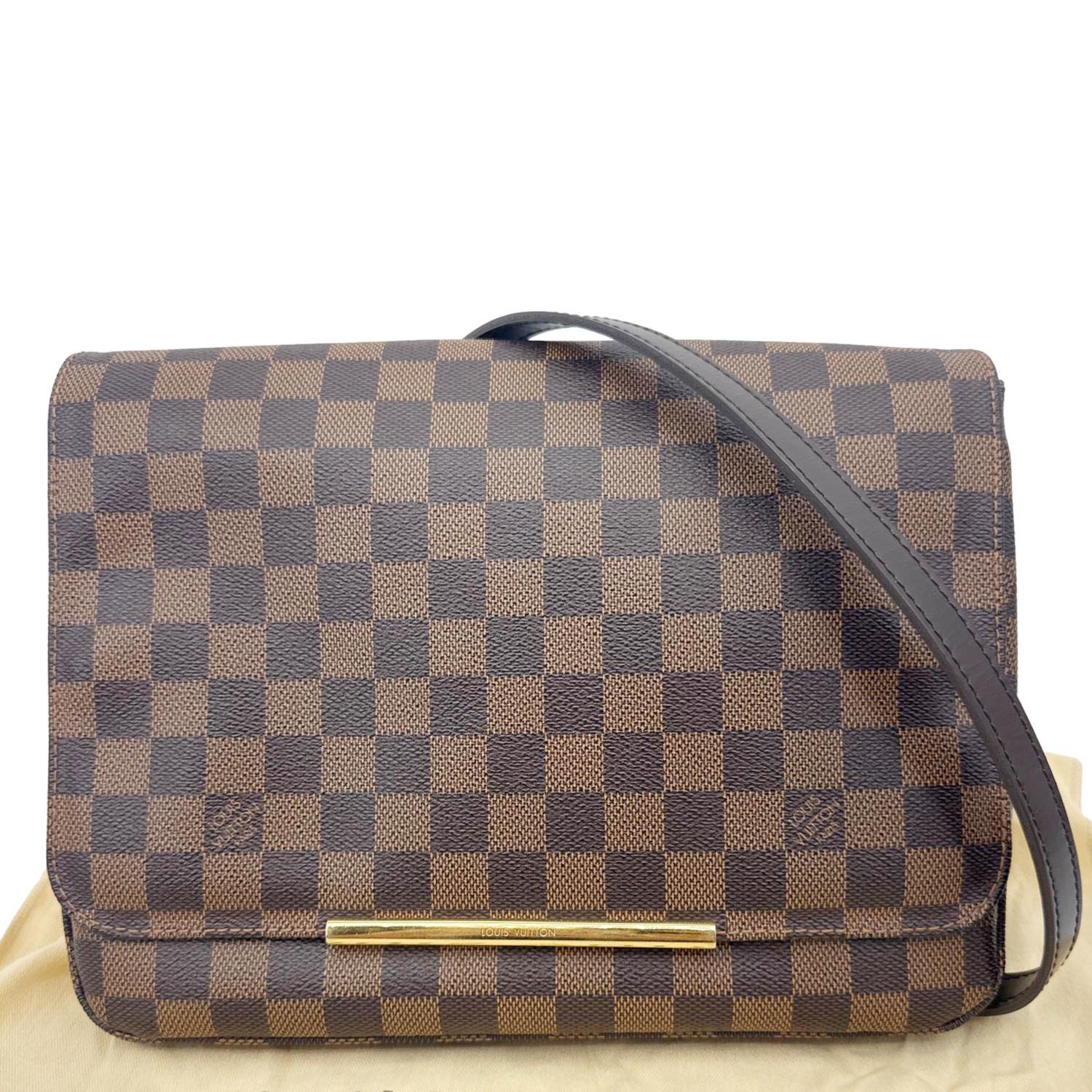 LOUIS VUITTON Hoxton GM Damier Ebene Crossbody Bag Brown - Image 3